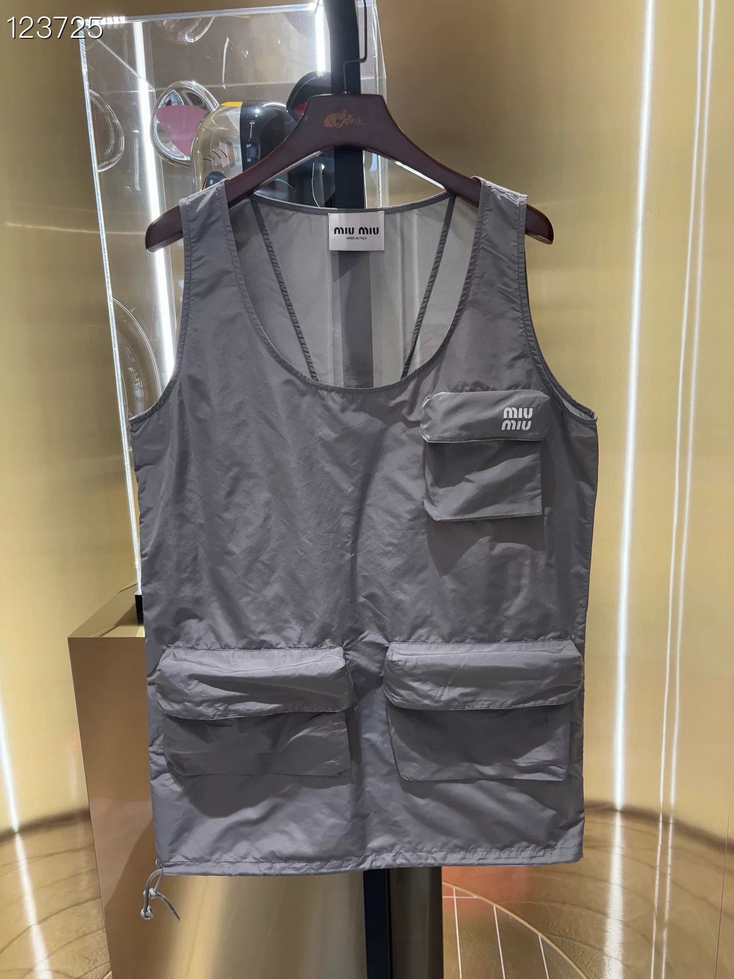 Miu Miu MiuMiu Gray Utility Vest Dress Size S / US 4 / IT 40 - 1 Thumbnail