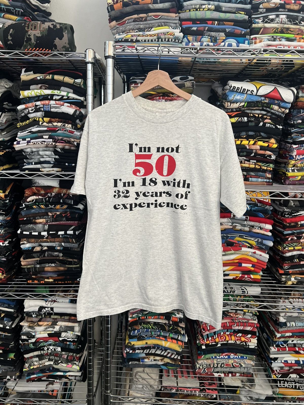Vintage 90s I’m not 50 I’m 18 with 32 Years of Experience Quote Tee Size US M / EU 48-50 / 2 - 1 Thumbnail
