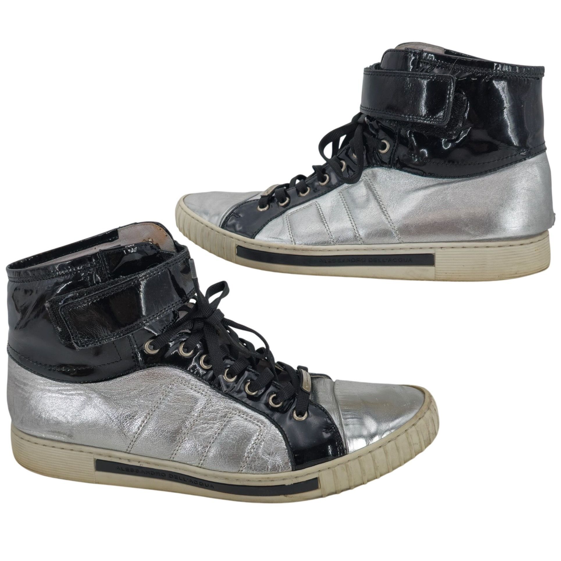 Alessandro Dell'acqua Alessandro Dell'Acqua Black Silver Metallic Fashion High-top Size US 10.5 / EU 43-44 - 3 Thumbnail