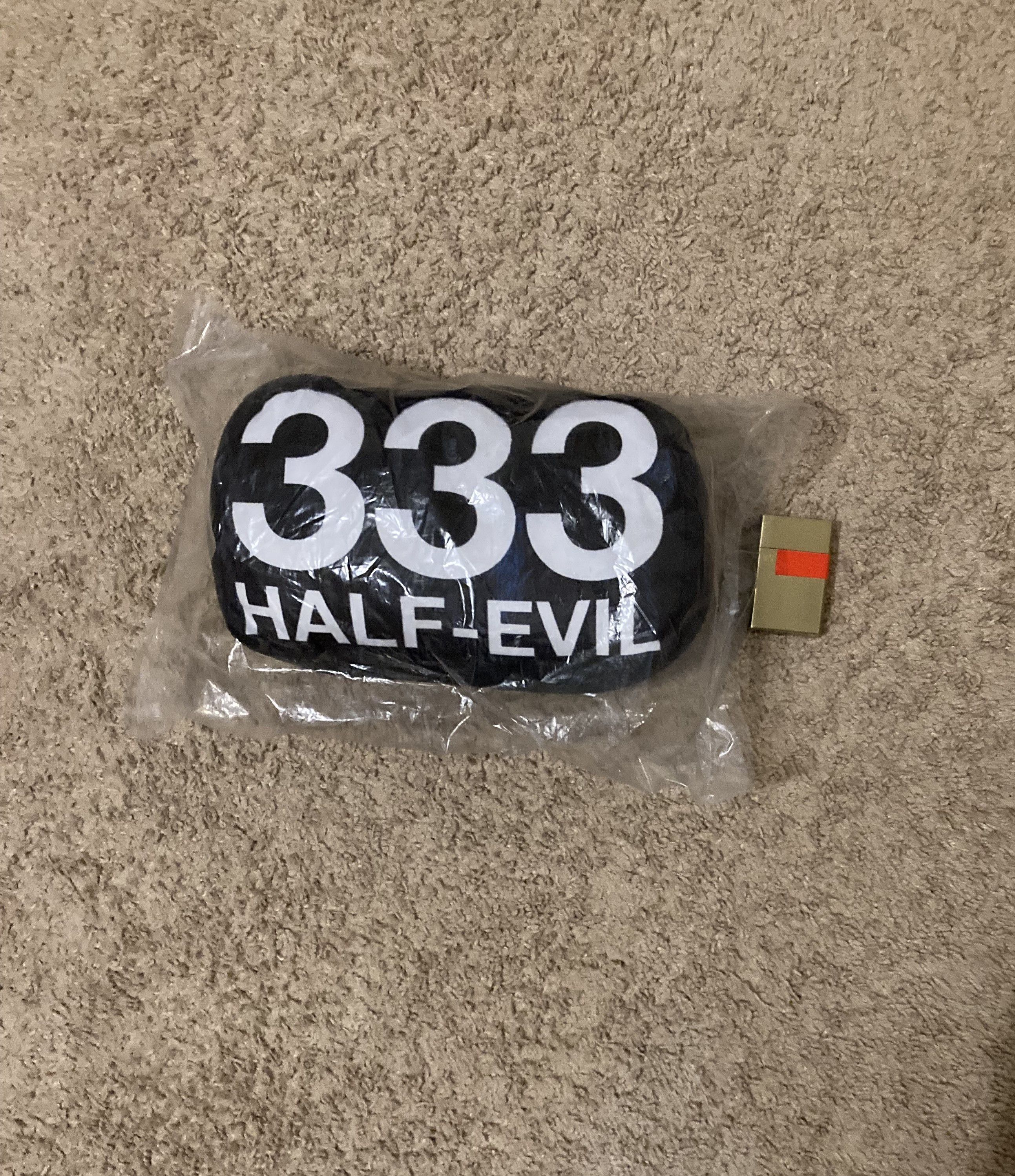 Half Evil Half Evil 333 Black Plush Pillow Size ONE SIZE - 2 Thumbnail