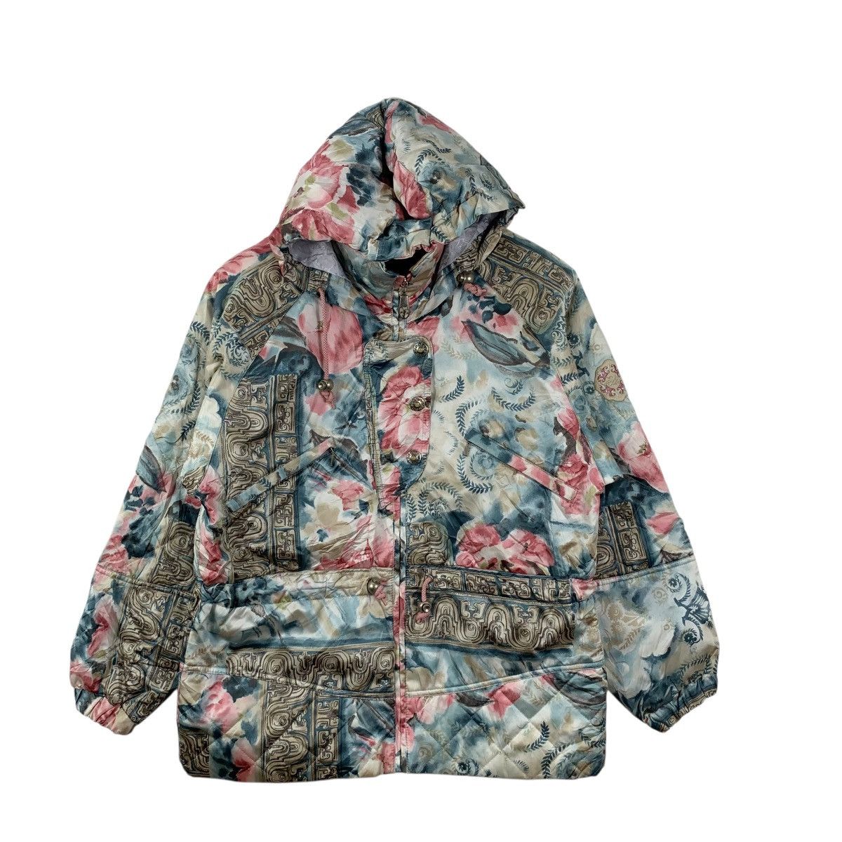 Ellesse Vintage ELBE ELLESSE Over Print Floral Ski Puffer Jacket Size M / US 6-8 / IT 42-44 - 3 Thumbnail