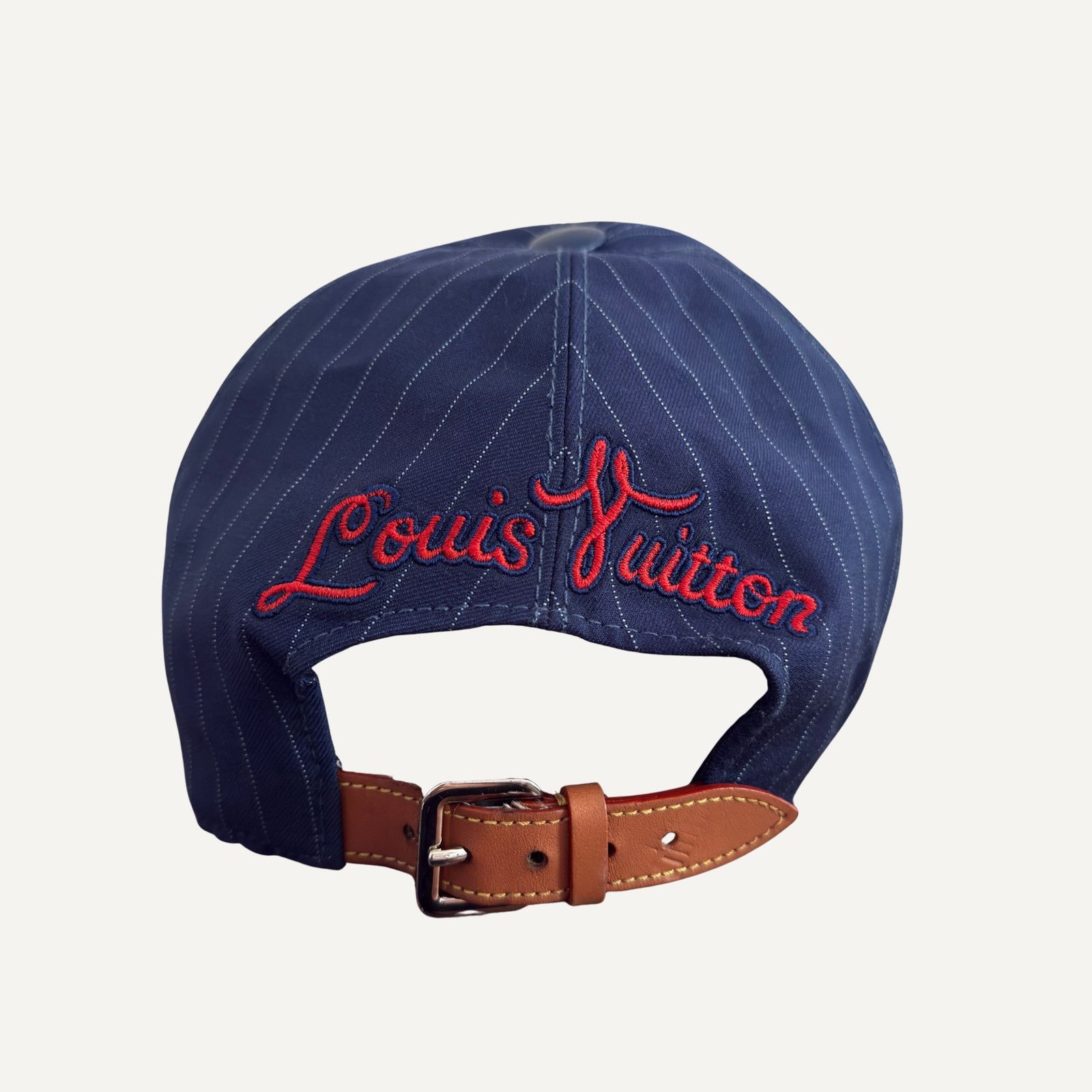 Louis Vuitton Louis Vuitton LV Varsity Cap Navy Pinstripe Hat 59 Size ONE SIZE - 4 Thumbnail