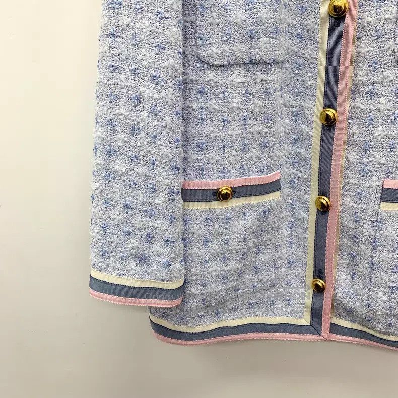 Gucci Gucci Light blue striped trim cotton single-breasted long- Size XS / US 0-2 / IT 36-38 - 4 Thumbnail