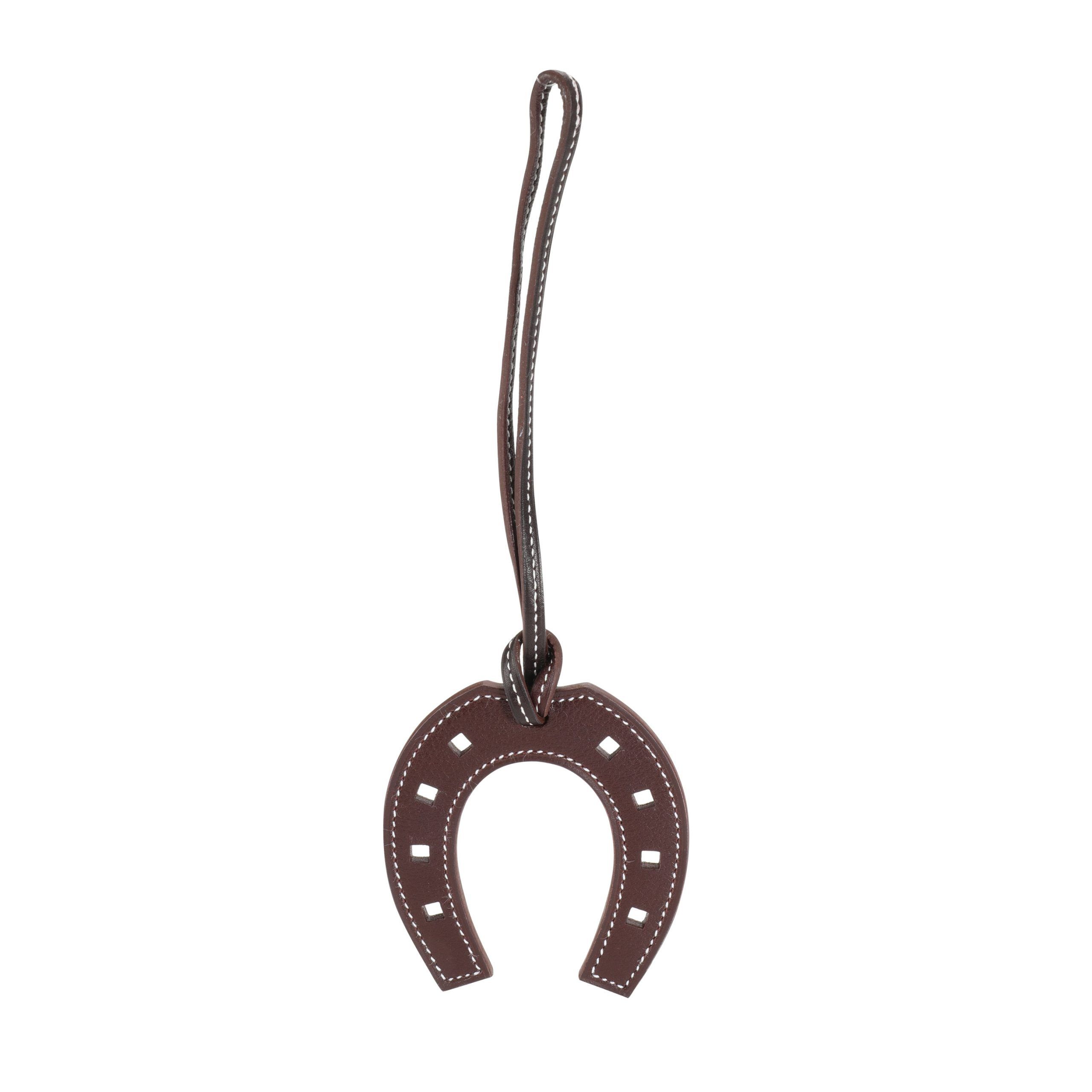 image of Hermes Ébène Swift Paddock Fer A Cheval Horseshoe Charm in Black, Women's