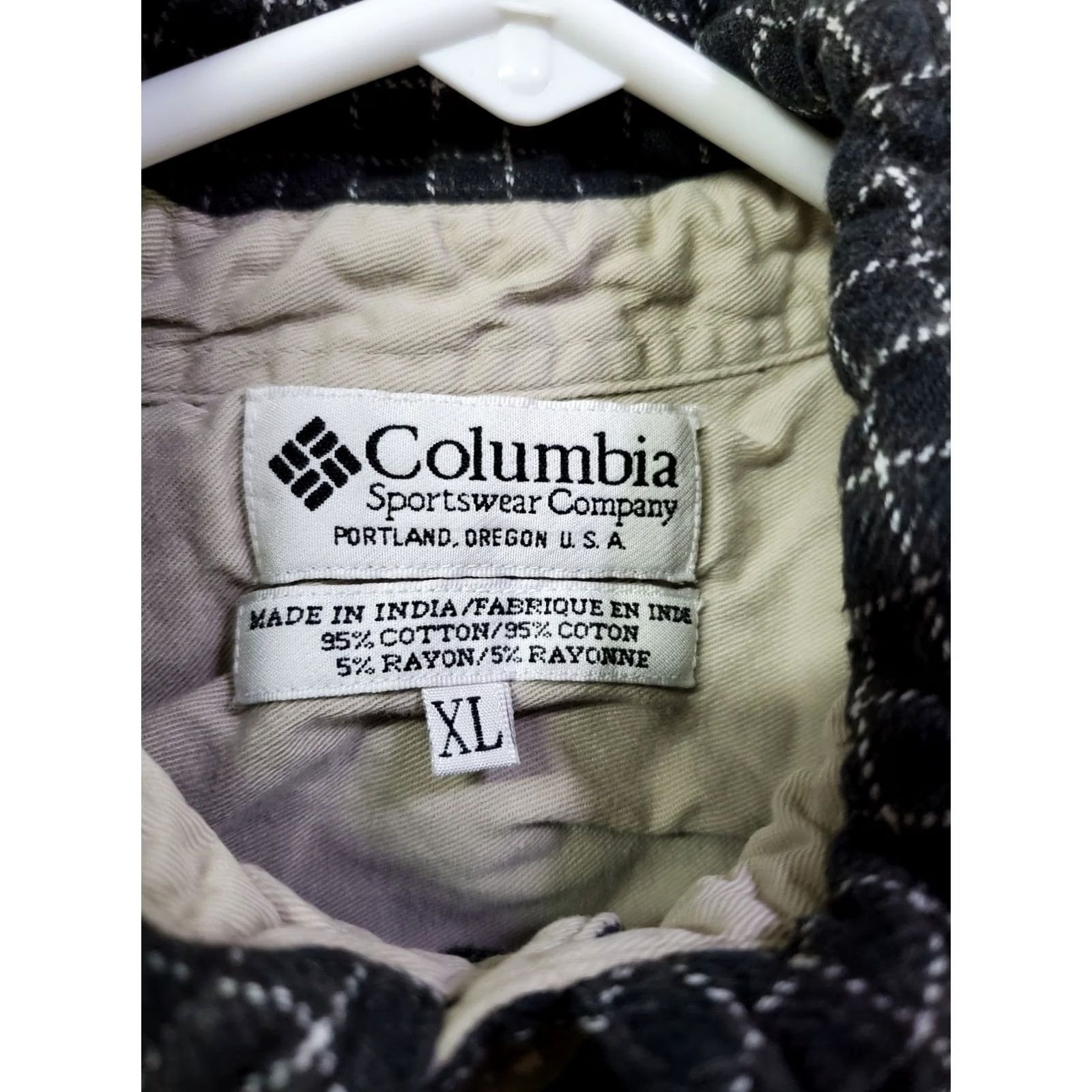 Vintage Columbia Flannel Shirt Mens XL Shepherds Check Button Down Black LongSleeve Size US XL / EU 56 / 4 - 3 Thumbnail