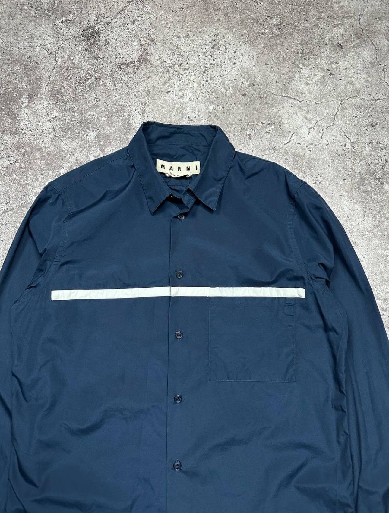 Marni MARNI Blue Pocket Casual Shirt Size US M / EU 48-50 / 2 - 4 Thumbnail