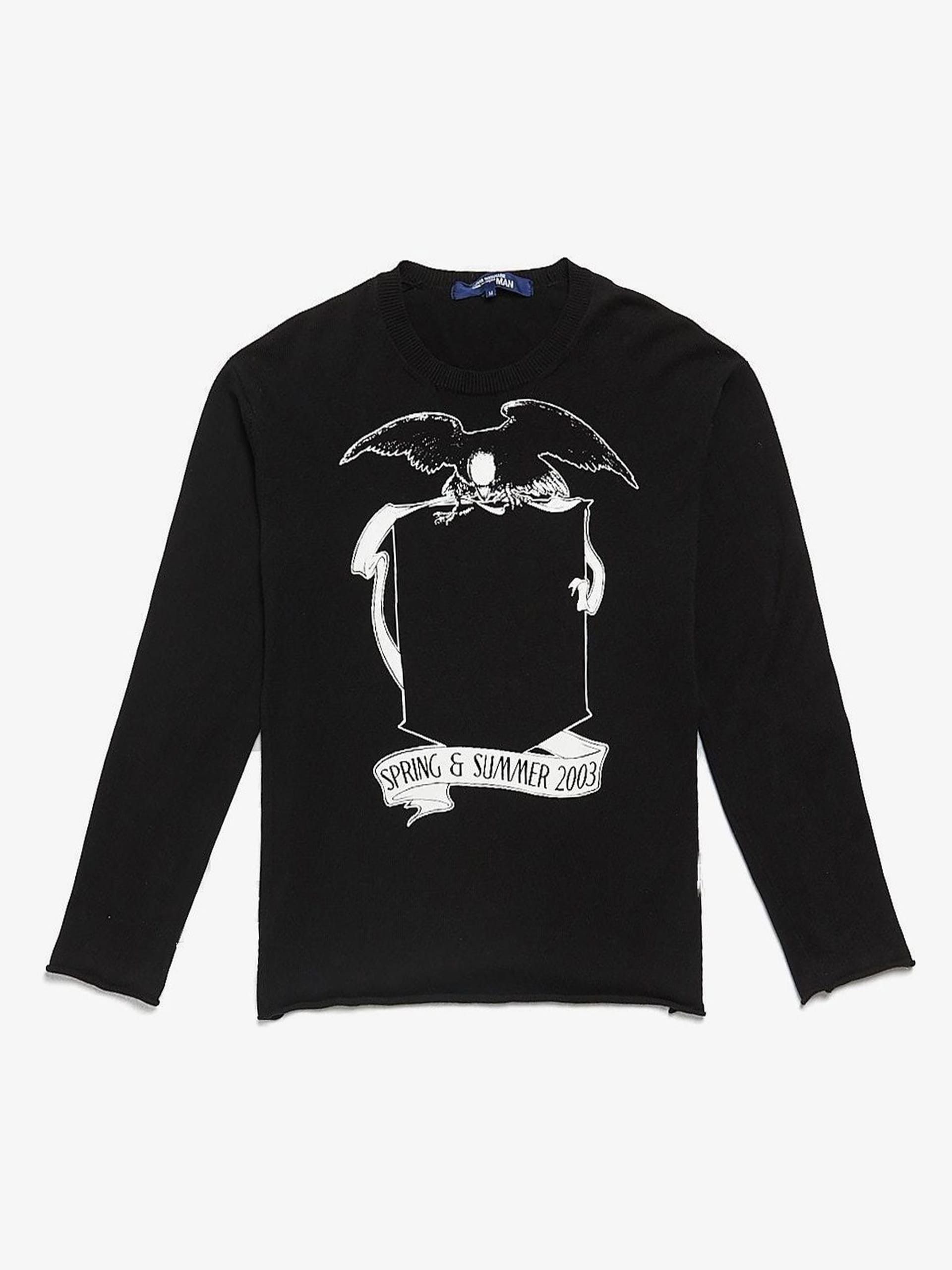 Junya Watanabe Black SS03 Eagle Printed Thin Cotton Sweatshirt Size US M / EU 48-50 / 2 - 1 Thumbnail