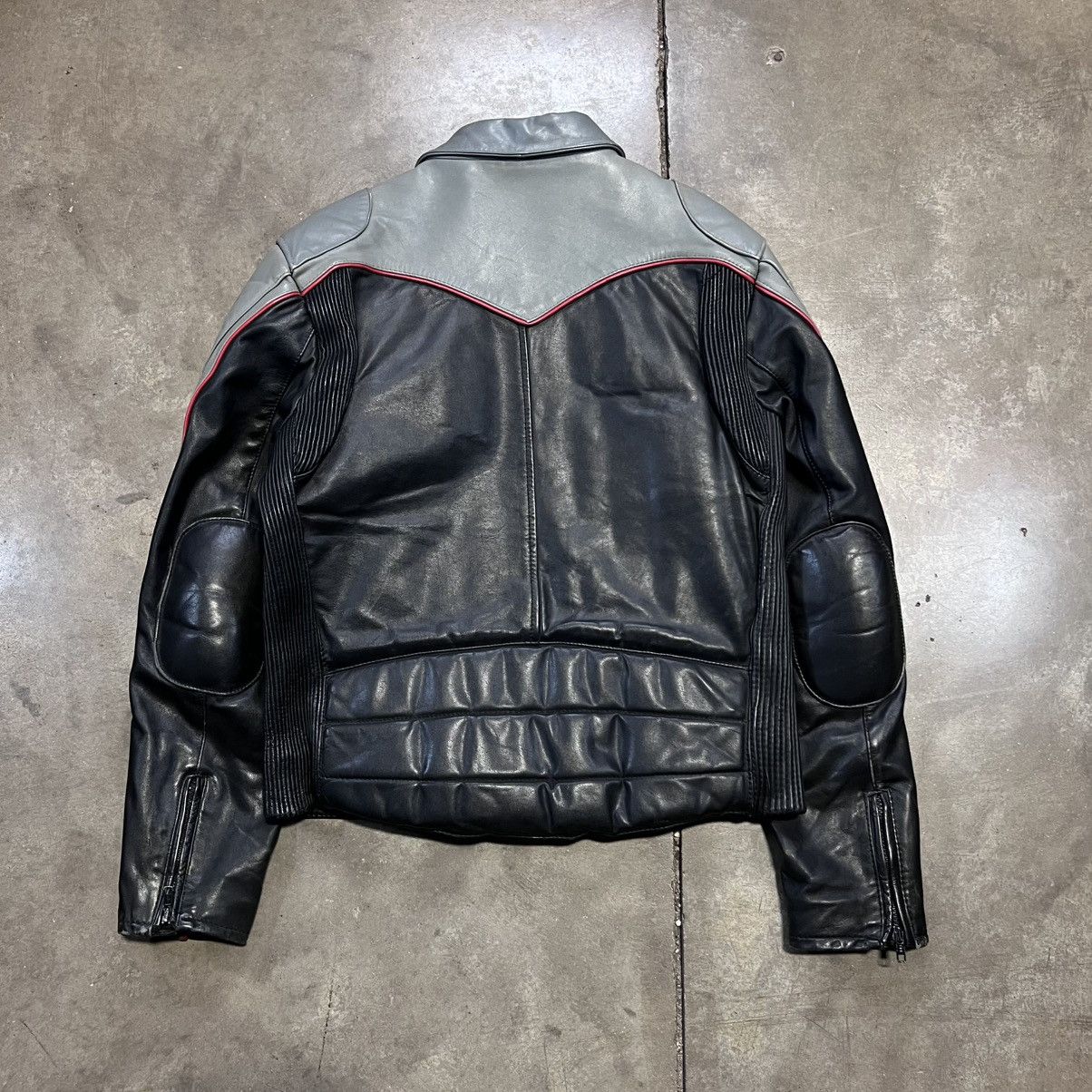 Vintage Vintage Steinmark Leather Jacket Biker Motorcycle Striped Size US M / EU 48-50 / 2 - 9 Thumbnail