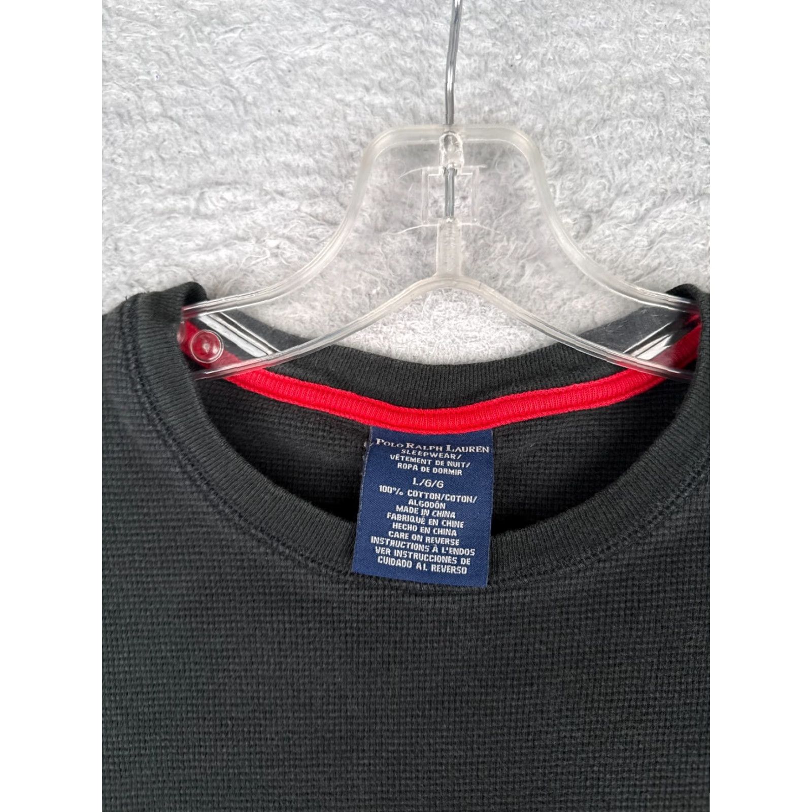 Polo Ralph Lauren Polo Ralph Lauren Shirt Women Large Black Waffle Knit Sleepwear Long Sleeve Size L / US 10 / IT 46 - 7 Thumbnail