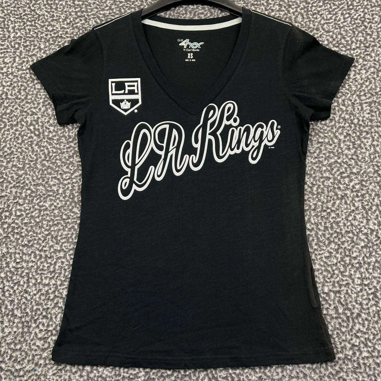 G-III Los Angeles LA Kings Shirt Women XS Black NHL V Neck Cotton Size XS / US 0-2 / IT 36-38 - 1 Thumbnail