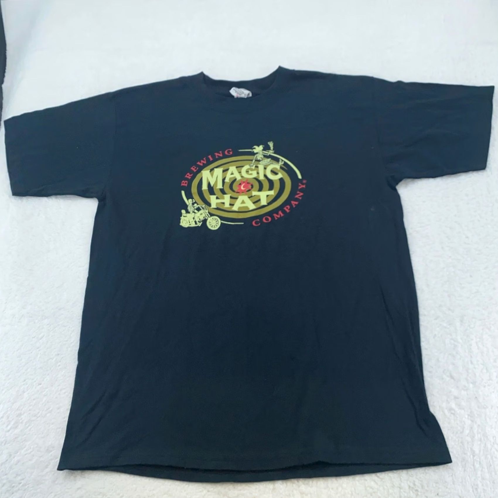 Anvil Magic Hat Brewing Company Shirt Mens M Black Cotton Graphic Tee Beer Skull Crew Neck Short Sleeve Size US M / EU 48-50 / 2 - 2 Thumbnail
