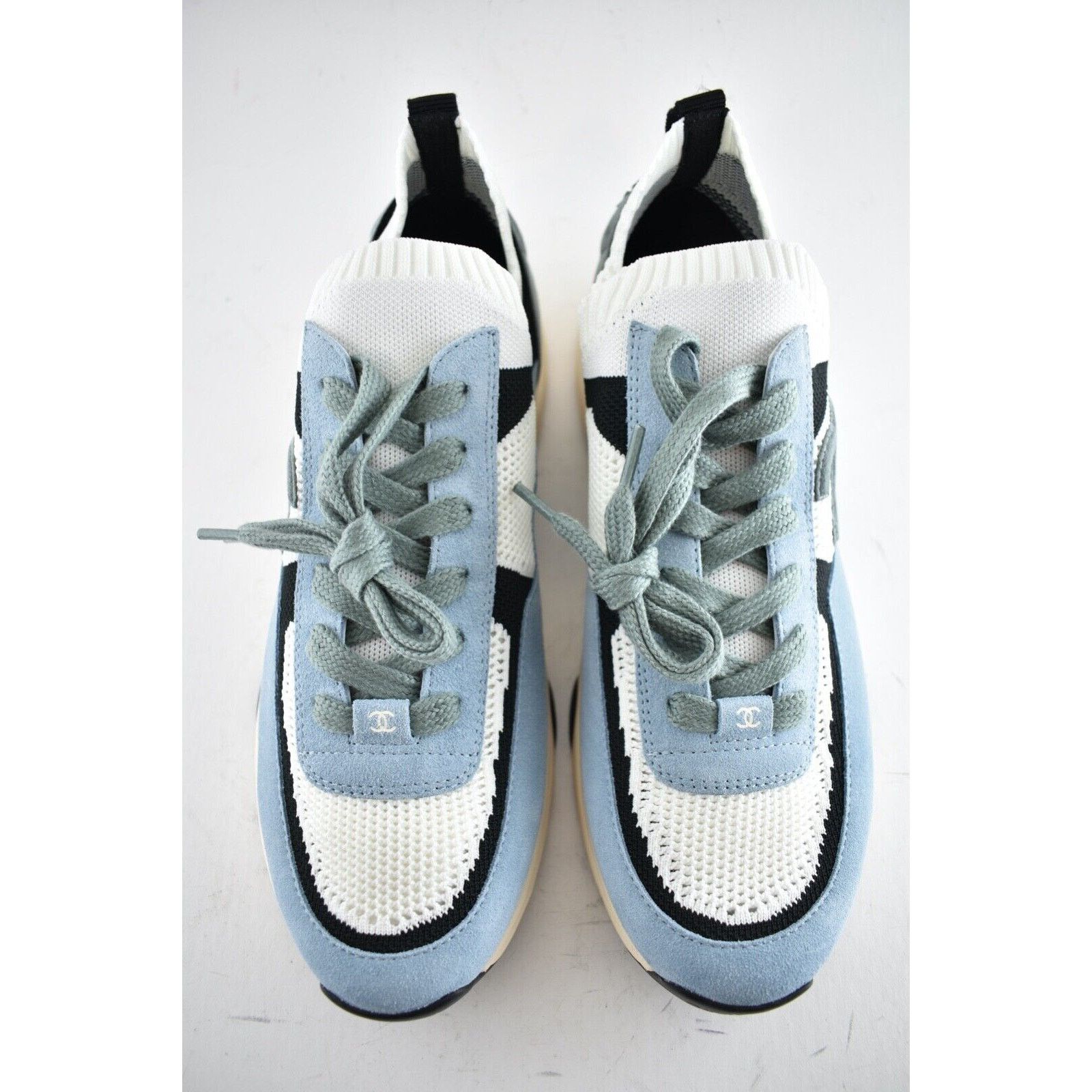 Chanel Chanel 22C Suede Knit CC Logo Low Top Trainer Sneaker 44 11 Size US 11 / EU 44 - 4 Thumbnail