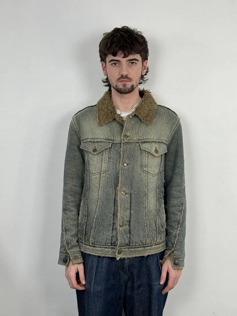 Just Cavalli AW2005 Cavalli Blue Faux Fur Faded Denim Jacket Size US M / EU 48-50 / 2 - 3 Thumbnail