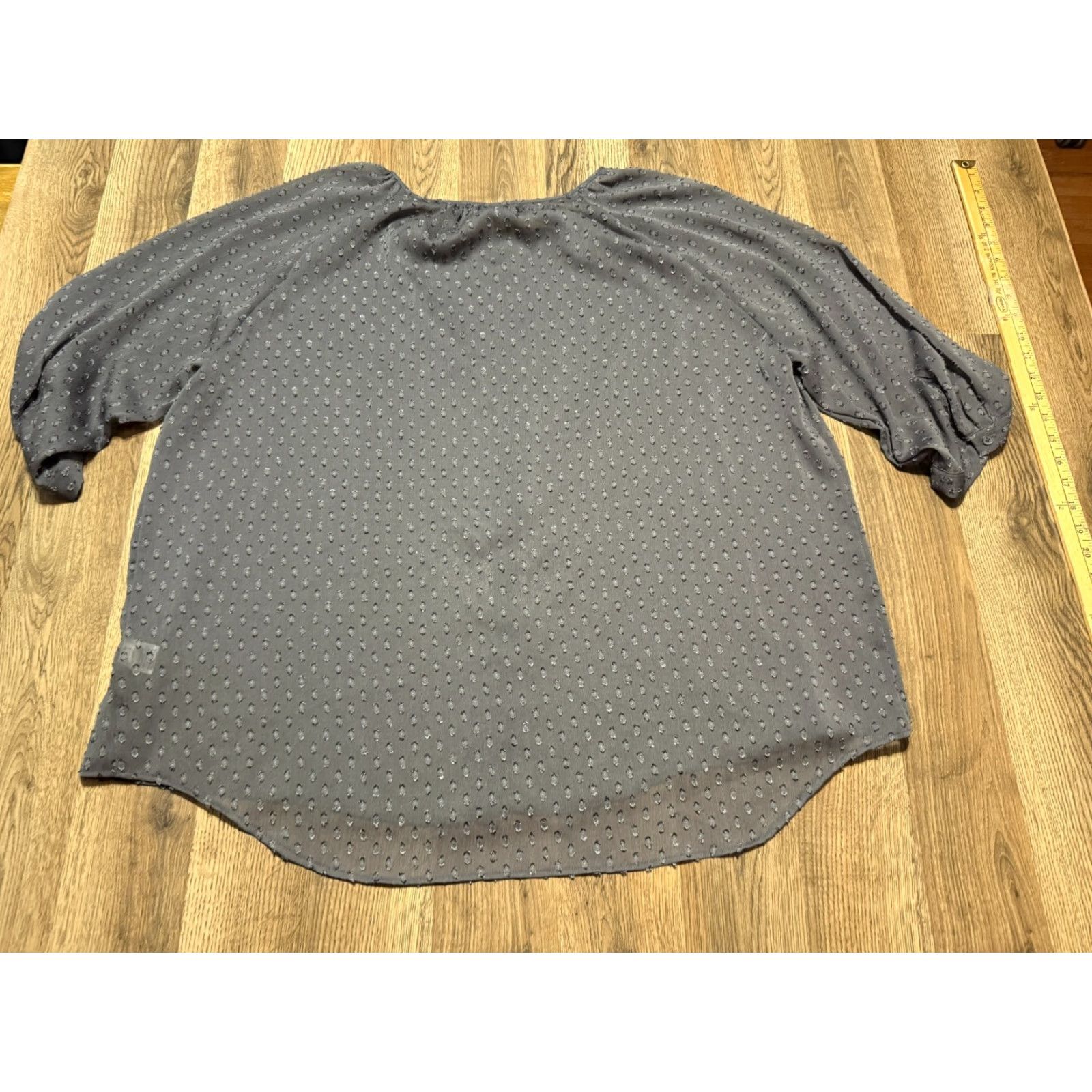 Apt. 9 APT. 9 Women's Gray Long Sleeve Button Up Crew Neck Lightweight Casual 2X Shirt Womens Size XXL / US 16-18 / IT 52-54 - 6 Thumbnail