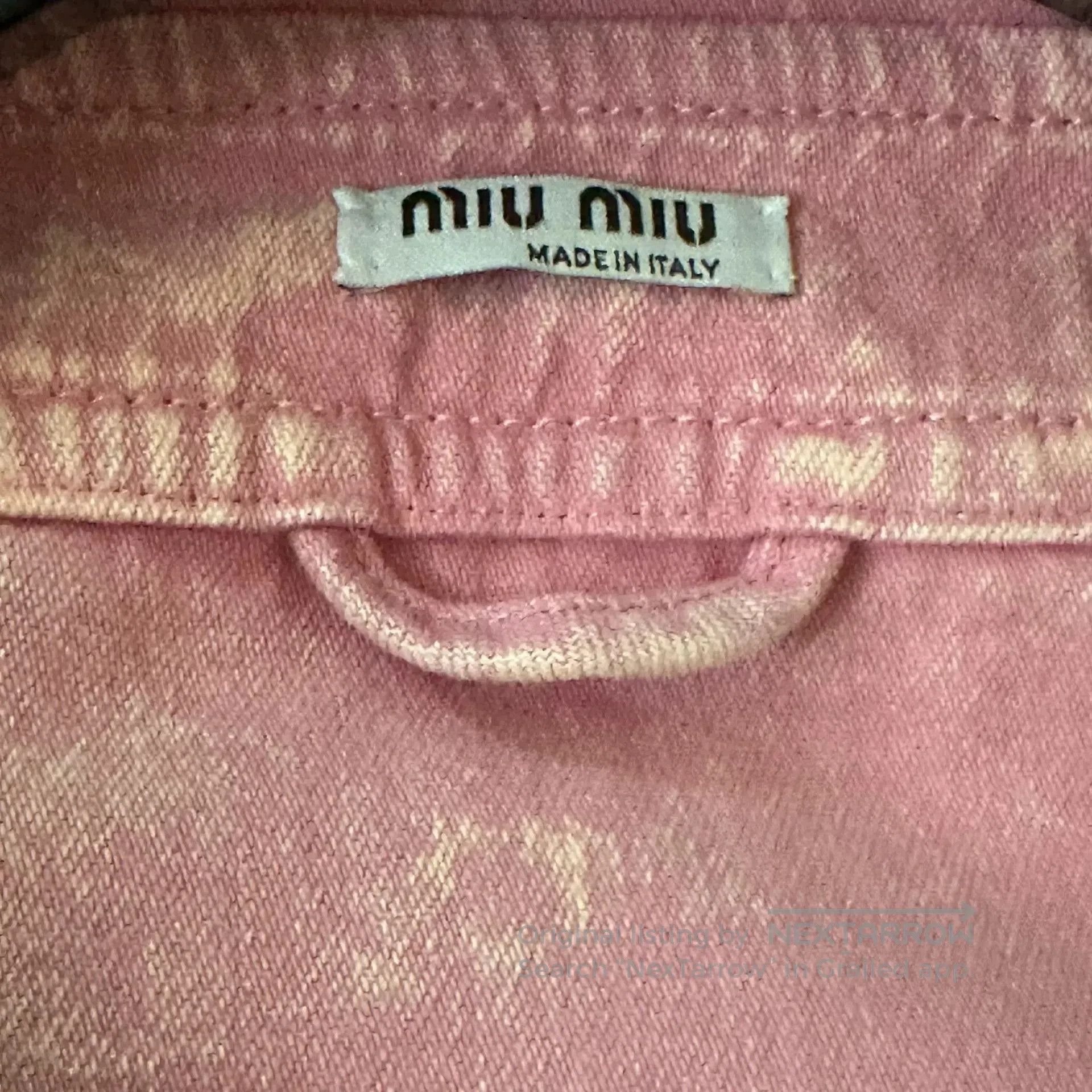 Miu Miu Miu Miu Pink Distressed Denim Cropped Jacket. Size S / US 4 / IT 40 - 2 Thumbnail