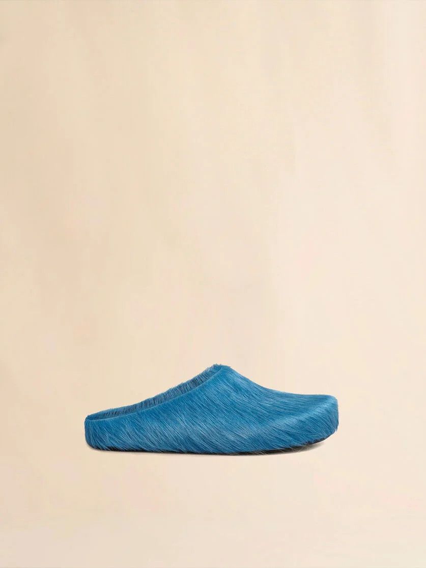 Marni o1f1d3z1225 Long Haircalfskin Fussbett Sabot Mules in Blue Size US 9 / EU 42 - 1 Thumbnail