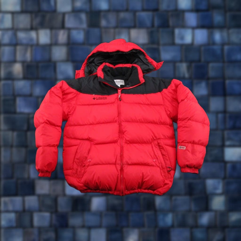 Vintage VINTAGE Columbia Puffer Jacket Men’s L Red Down Fill Winter Coat Hooded Read Size US L / EU 52-54 / 3 - 1 Thumbnail