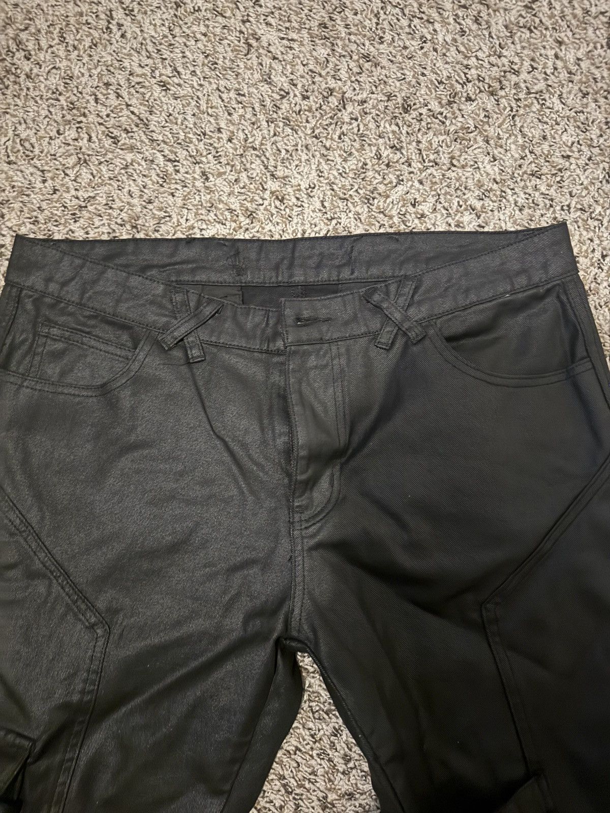 Other Black waxed flare pants Size US 34 / EU 50 - 3 Thumbnail