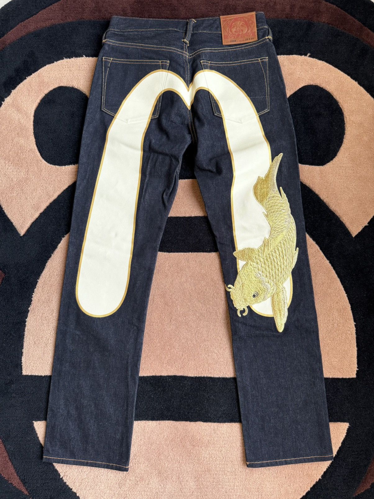 Evisu EVISU golden Koi embroidery denim jeans size:30x34 | Grailed