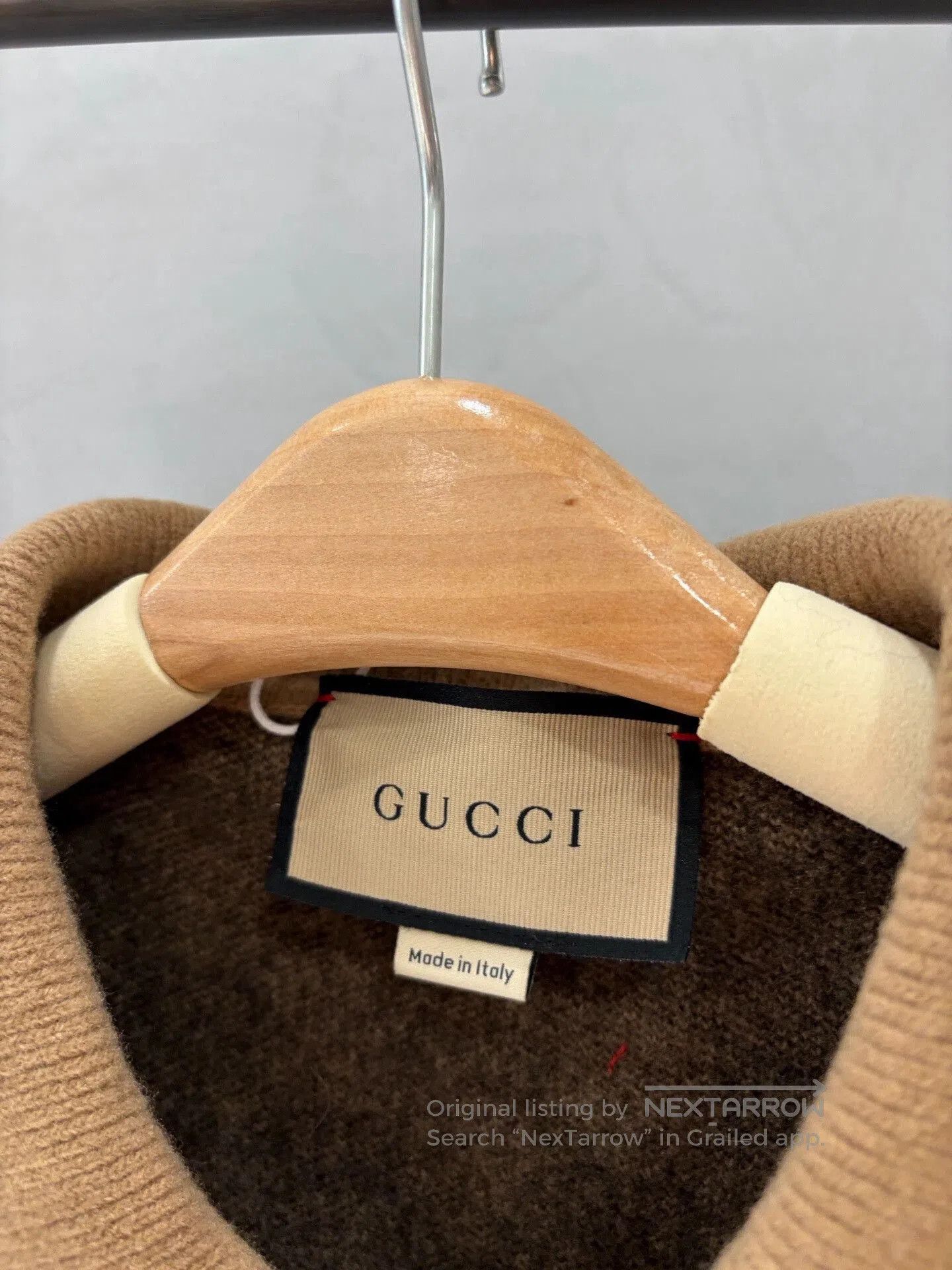 Gucci gucci khaki knitted cardigan with logo pattern. Size US L / EU 52-54 / 3 - 3 Thumbnail