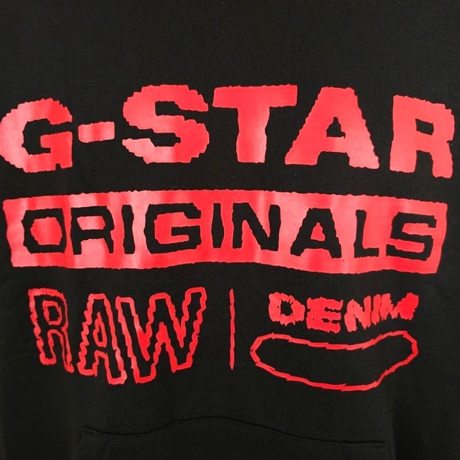 Vintage G-STAR RAW Sweatshirt Hoodie Mens XL Black Red Distressed Pullover NEW Size US XL / EU 56 / 4 - 3 Thumbnail