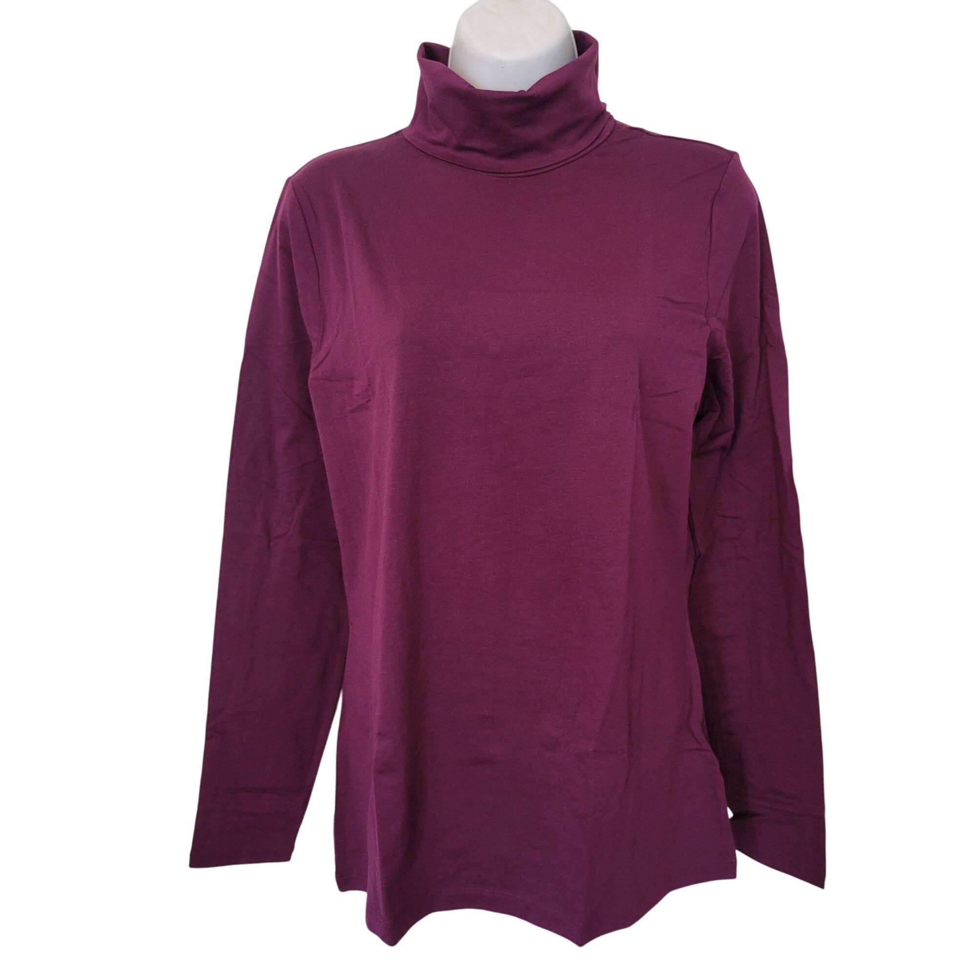 Lands' End Lands End Shaped Fit Long Sleeve Turtleneck M Purple Gem Cot Size M / US 6-8 / IT 42-44 - 1 Thumbnail