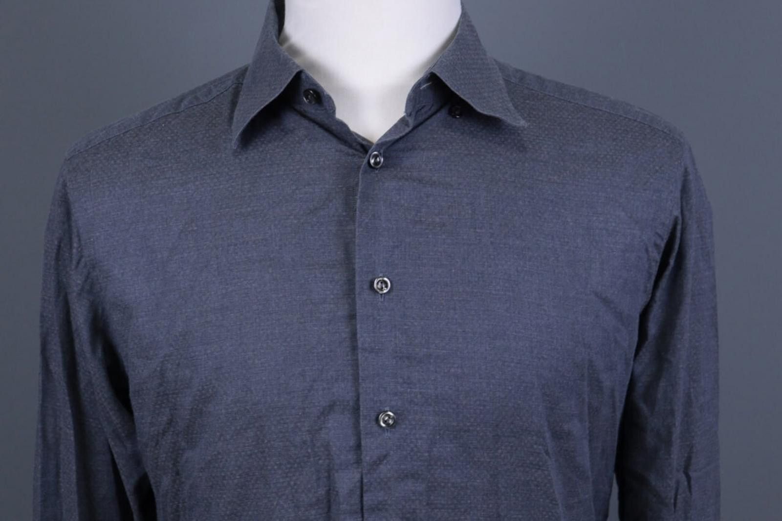 Eton Eton Slim Fit Blue Fine Twill Dress Shirt 42 / 17 / L Size US M / EU 48-50 / 2 - 4 Thumbnail