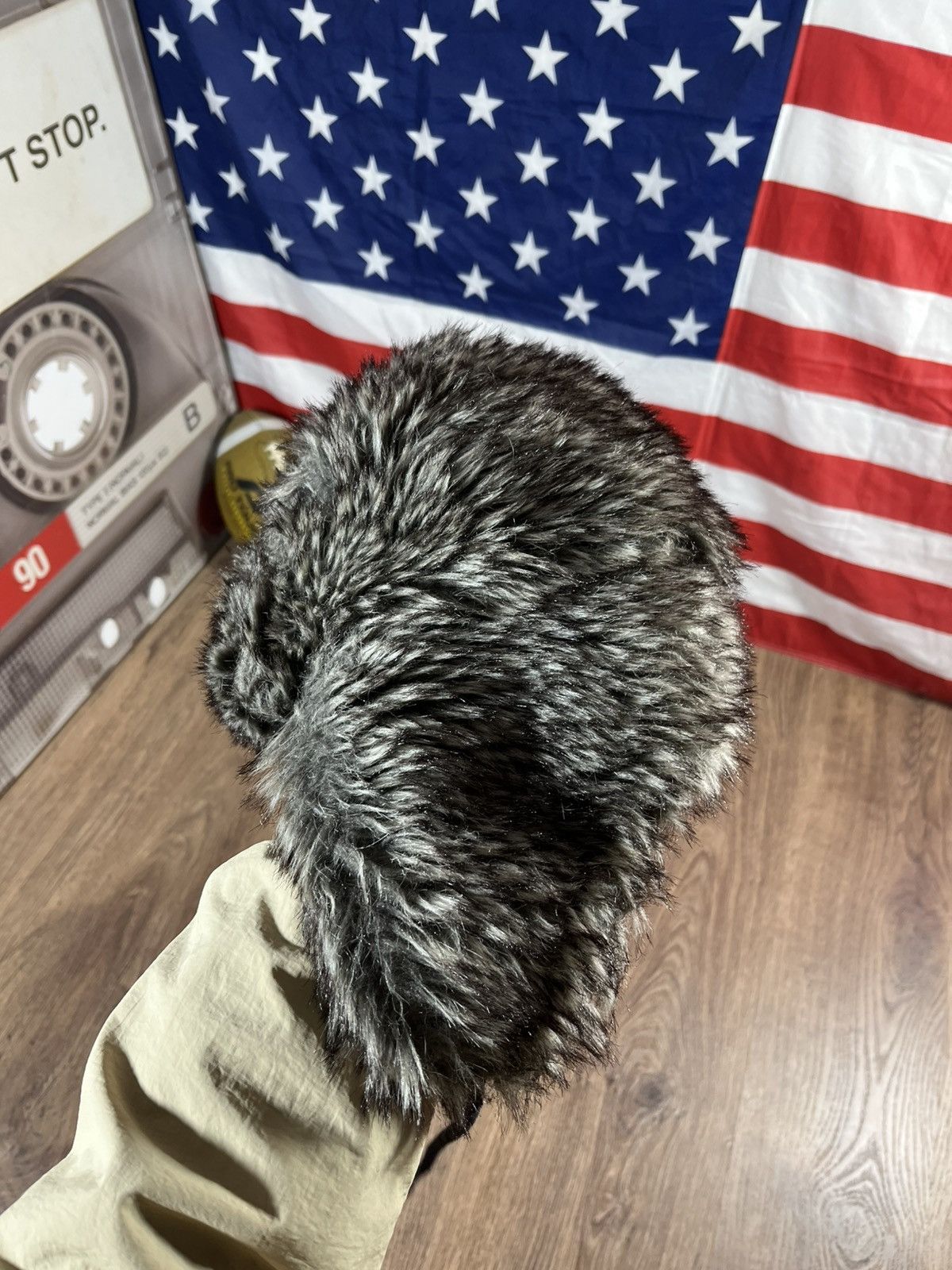 Japanese Brand Vintage Fuzzy Mohair Ushanka Drill Hat Y2k Size ONE SIZE - 4 Thumbnail