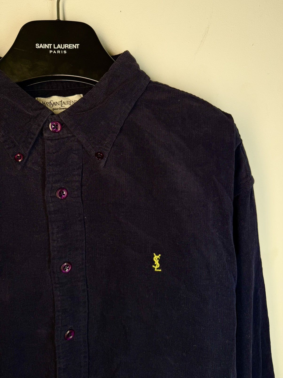 Yves Saint Laurent Corduroy YSL Shirt Velvet Soft YSL Corduroy Shirt Size US XL / EU 56 / 4 - 4 Thumbnail