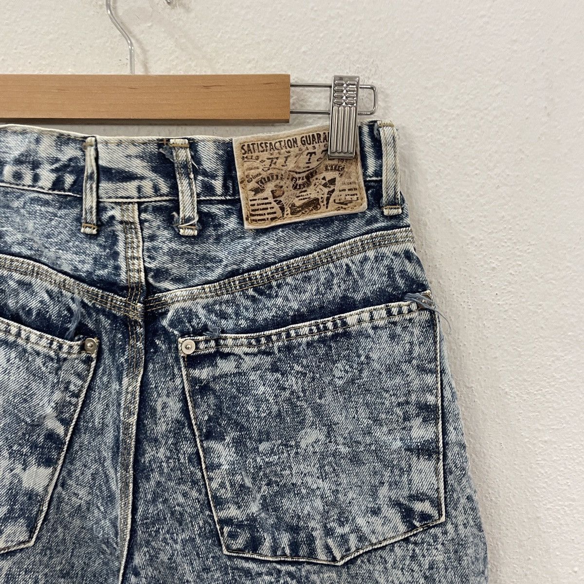 20471120 Vintage Fittz Acid Wash Denim Jeans Size US 27 - 8 Thumbnail