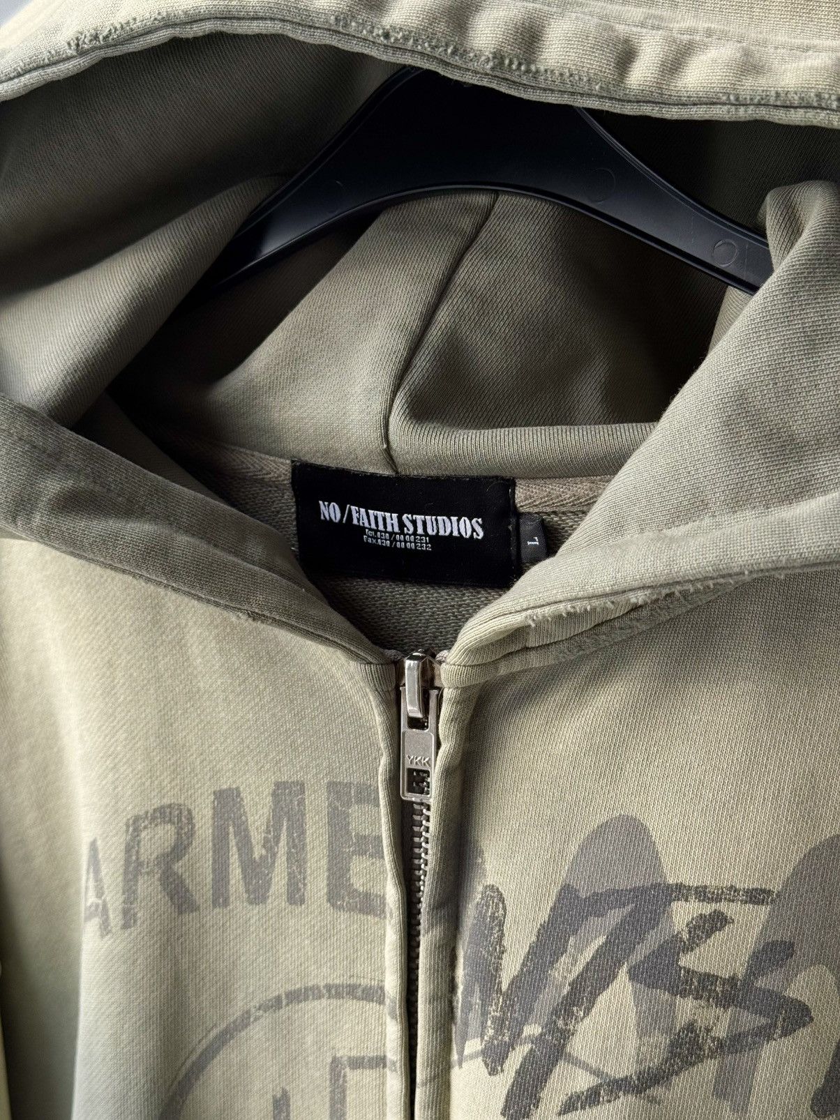 No Faith Studios NFS SPLIT ZIP JACKET LIGHT GREEN Zip Up Hoodie no faith Stu Size US L / EU 52-54 / 3 - 15 Thumbnail