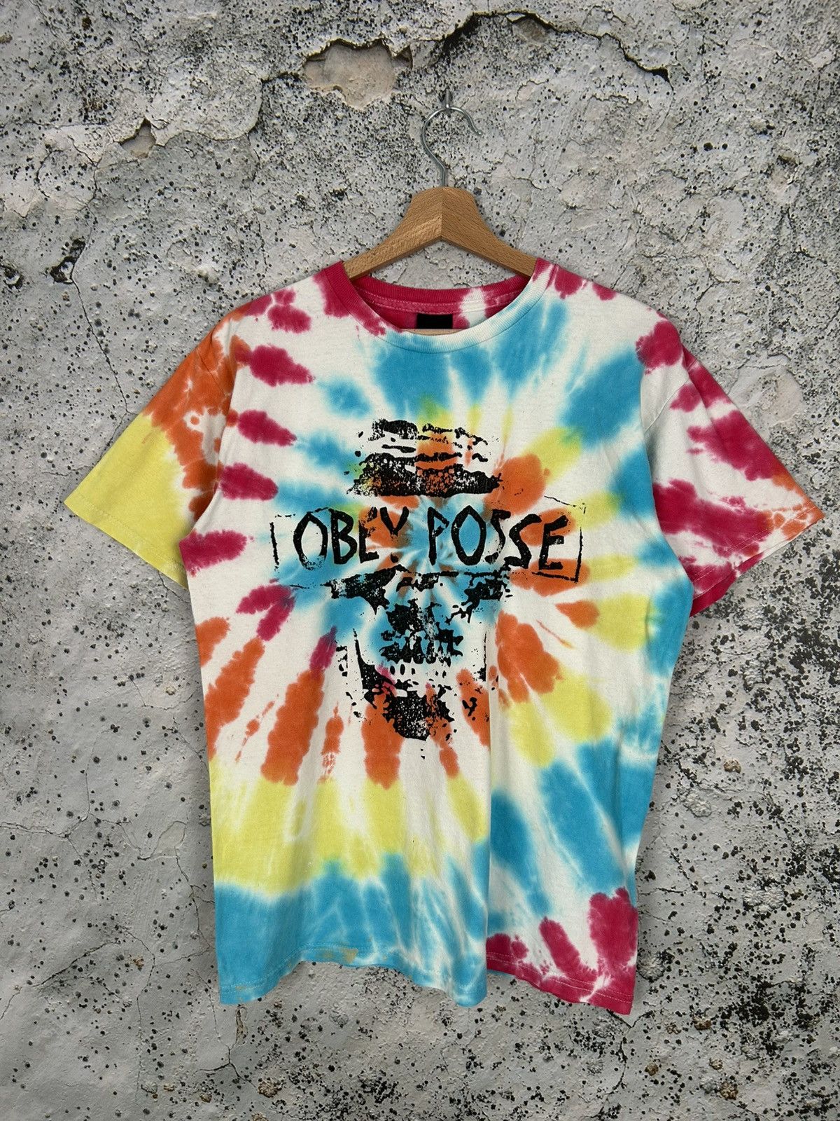 Obey Obey Posse Tie Dye Graphic Tee Streetwear Baggy Rap Vintage Size US M / EU 48-50 / 2 - 1 Thumbnail