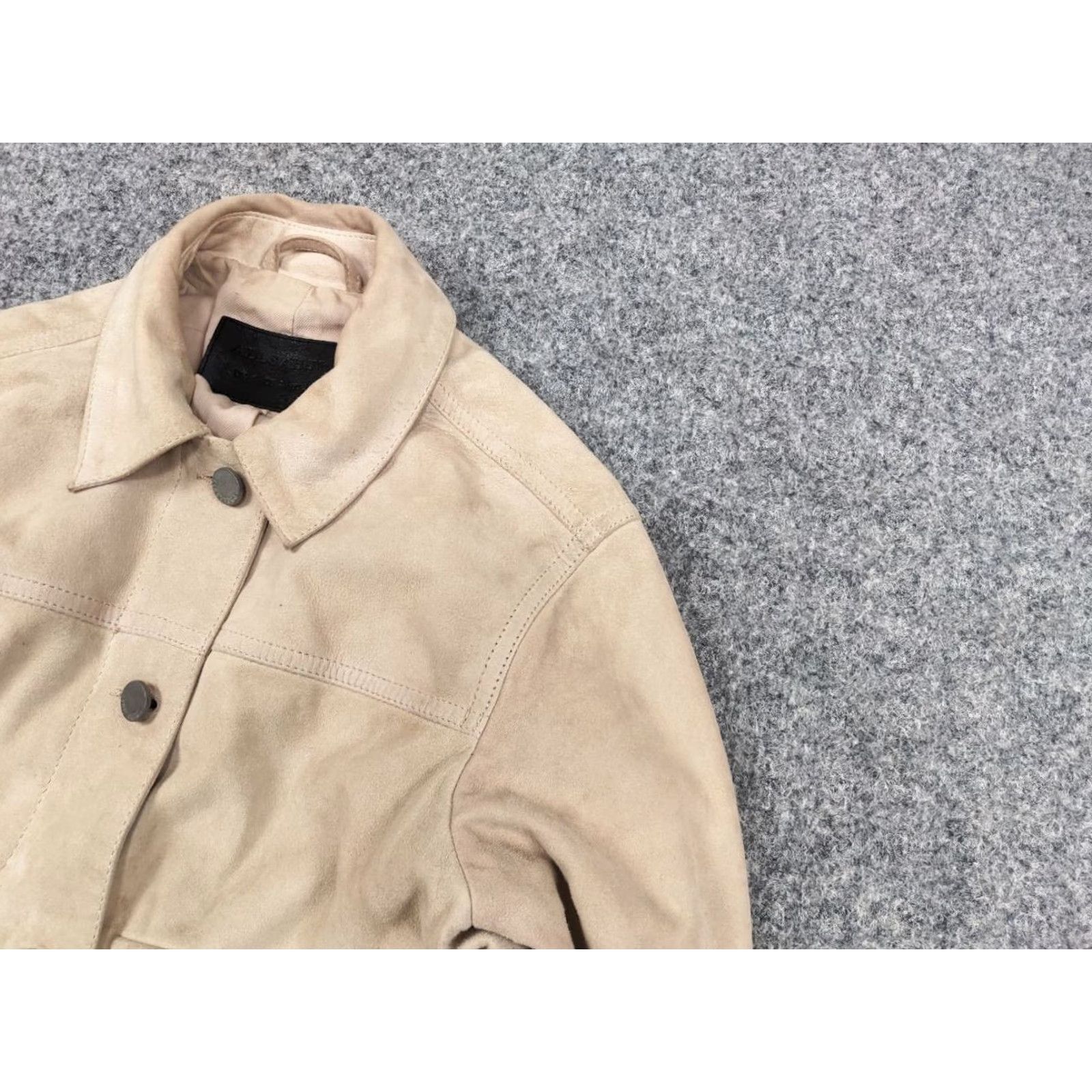 Allsaints VINTAGE Allsaints Sukes Suede Leather Dusty Pink Beige Jacket Size XS / US 0-2 / IT 36-38 - 4 Thumbnail