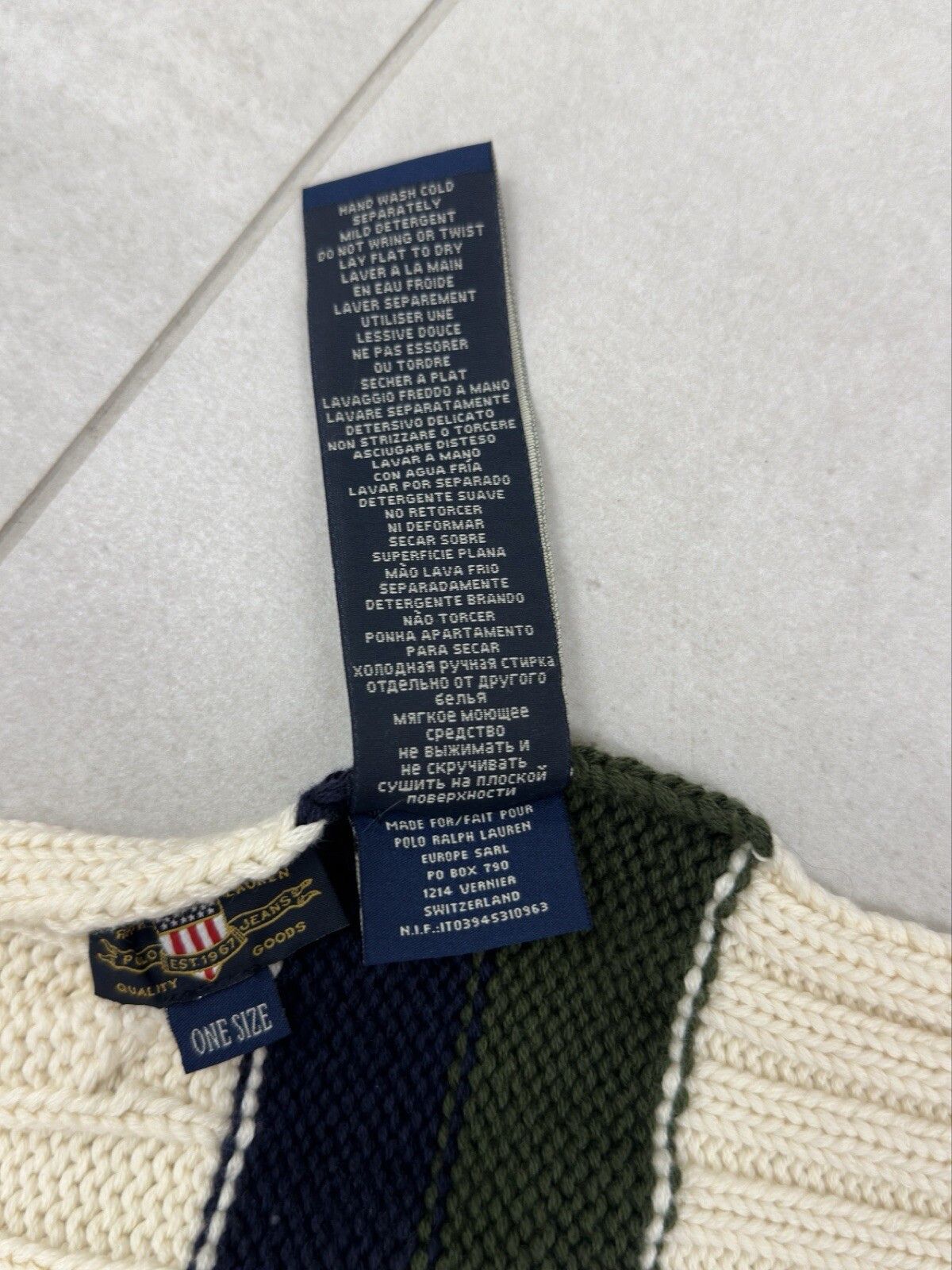 Polo Ralph Lauren Ralph Lauren Cotton Cashmere Blend Cable Knit Scarf Size ONE SIZE - 8 Thumbnail