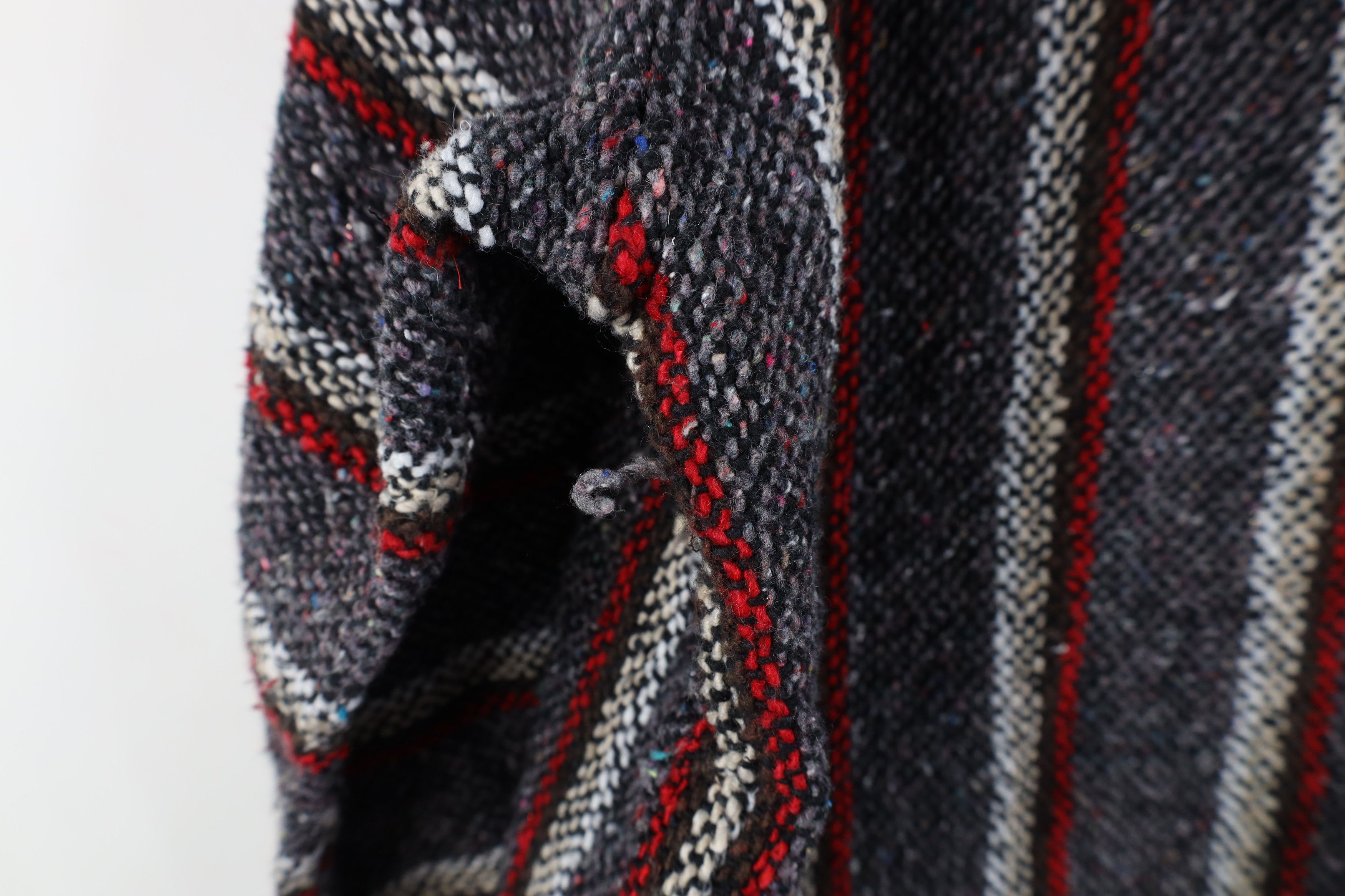 Vintage Vintage 90s Y2K Streetwear Knit Drug Rug Hoodie Sweatshirt Size M / US 6-8 / IT 42-44 - 10 Thumbnail