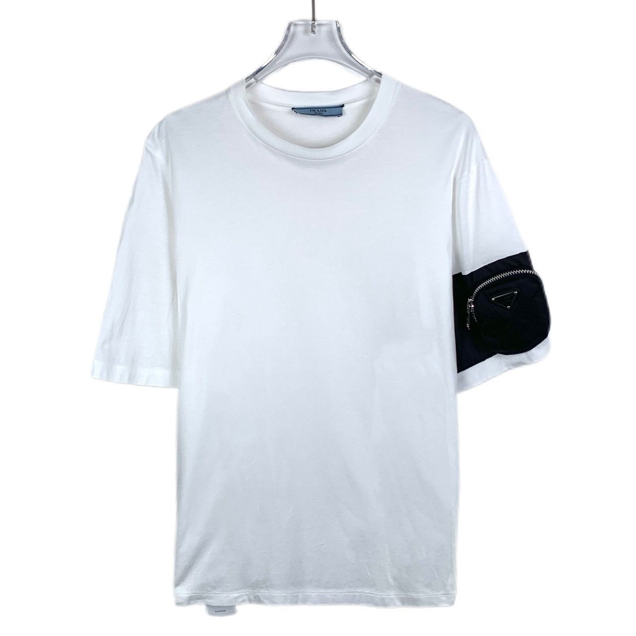 Prada Prada White Logo Pocket Cotton T-Shirt M Size US M / EU 48-50 / 2 - 1 Thumbnail
