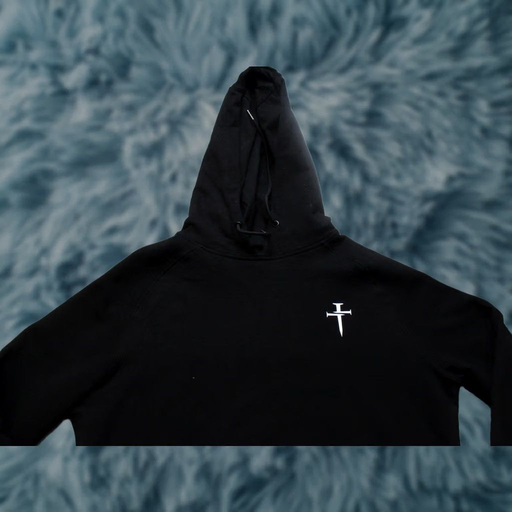 Vintage Nike Shirt Hoodie Mens S Black Cross Logo Pullover Fleece Sweatshirt Winter Size US S / EU 44-46 / 1 - 1 Thumbnail
