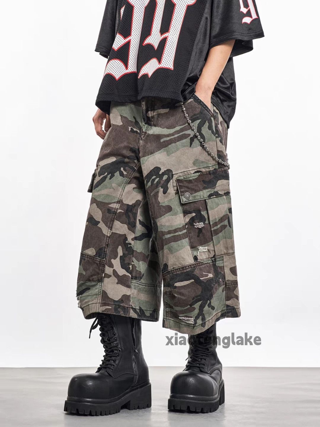 Vintage Unisex utility loose baggy skate hiphop camo shorts Size US 32 / EU 48 - 3 Thumbnail