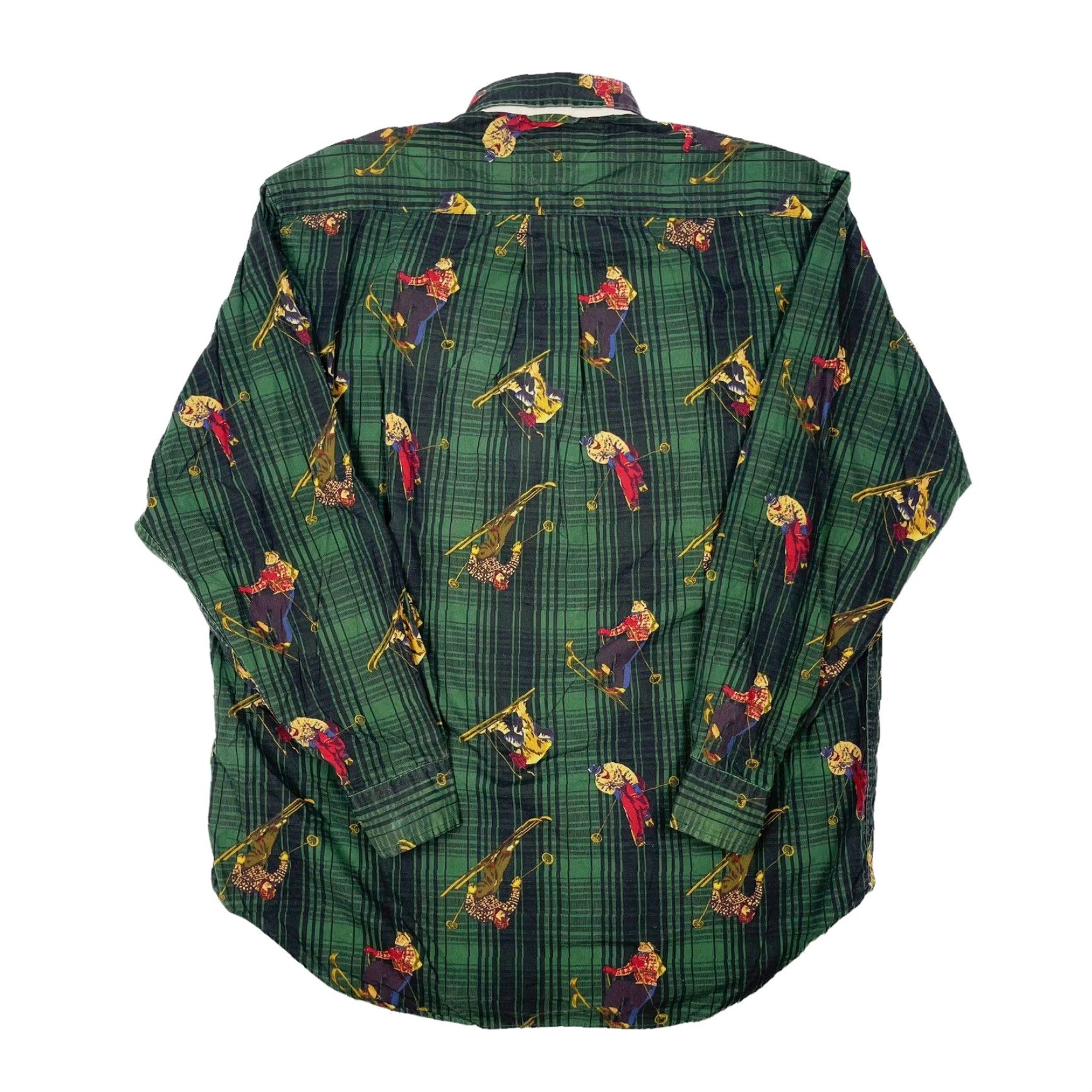 Tommy Hilfiger VINTAGE TOMMY HILFIGER PLAID ALL OVER PRINT LONG SLEEVE BUTTON UP SHIRT Mens S Green Cotton Size US S / EU 44-46 / 1 - 3 Thumbnail