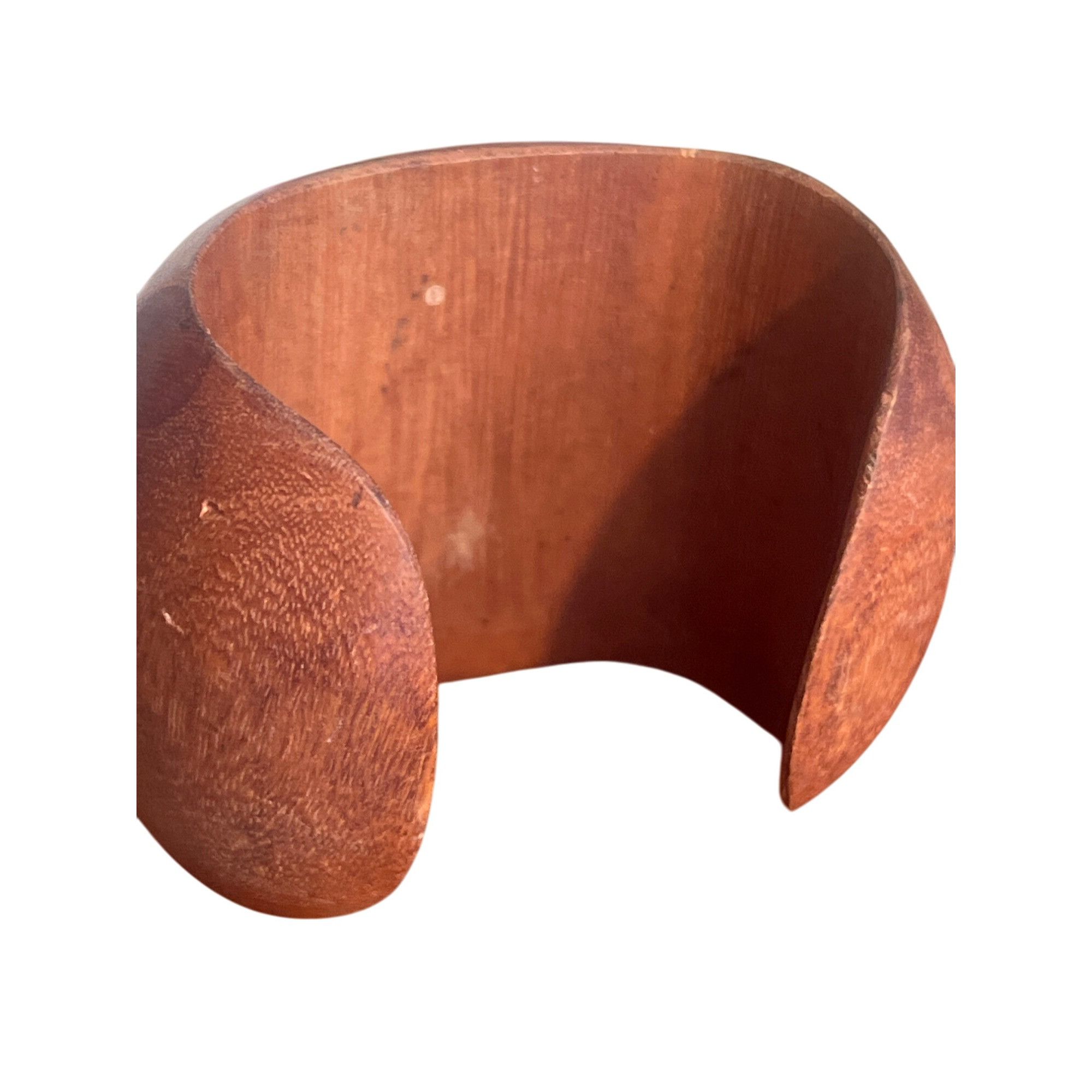 Other Vintage Handcrafted Wooden Cuff Bracelet Large Tribal Smooth Size ONE SIZE - 4 Thumbnail