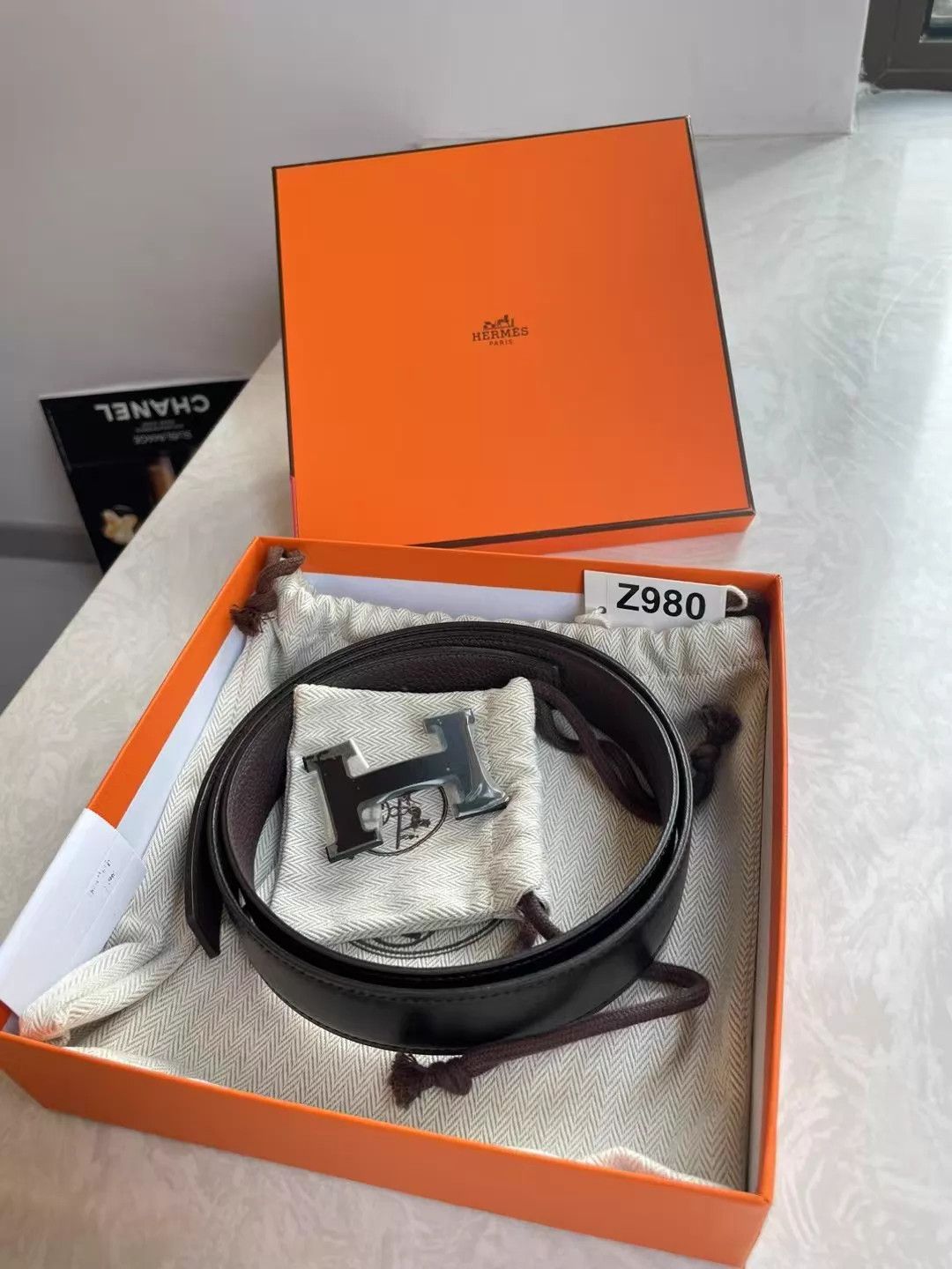 Hermes HERMÈS Reversible Belt 3cm B Stamp 108cm New Size ONE SIZE - 1 Thumbnail