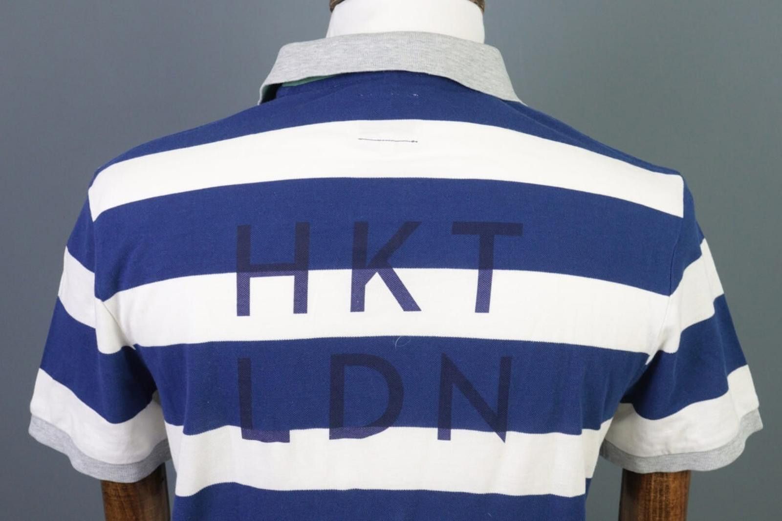 Designer Hackett London White Striped Short Sleeve Polo Shirt Size L Size US L / EU 52-54 / 3 - 8 Thumbnail