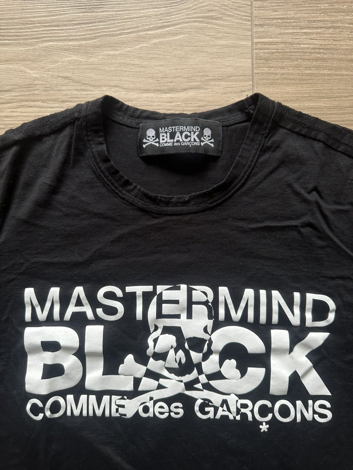 Mastermind Japan Mastermind Japan Black x Comme Des Garçons Cut & Sew Tee Size US S / EU 44-46 / 1 - 3 Thumbnail