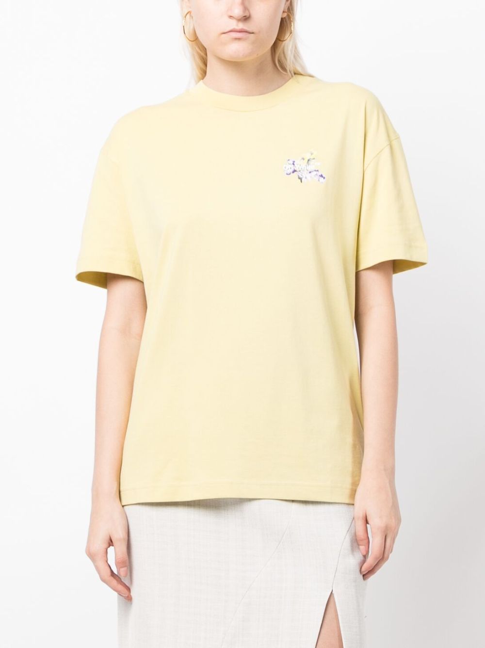Off-White o1gr1nt1124 Embroidered Flower Arrow Casual T-Shirt Size XS / US 0-2 / IT 36-38 - 2 Thumbnail