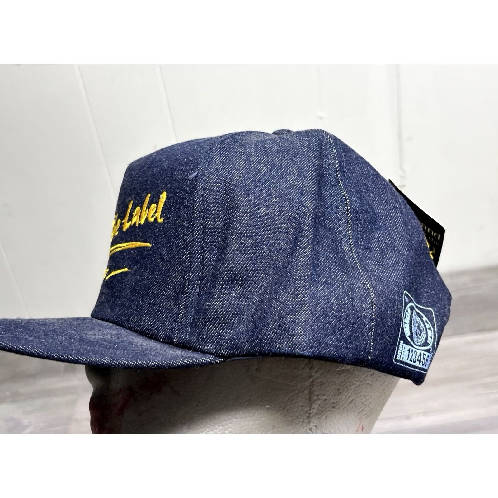 Vintage VINTAGE Union Made Denim SMWIA Show Me The Label USA Snapback Hat Cap Mens One Size Blue 1990s Retro Baseball Cap Size ONE SIZE - 3 Thumbnail