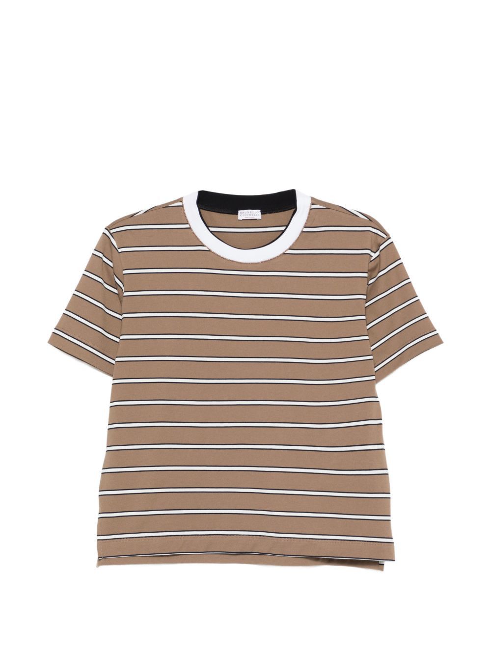 Brunello Cucinelli STRIPED COTTON T-SHIRT Size S / US 4 / IT 40 - 1 Thumbnail