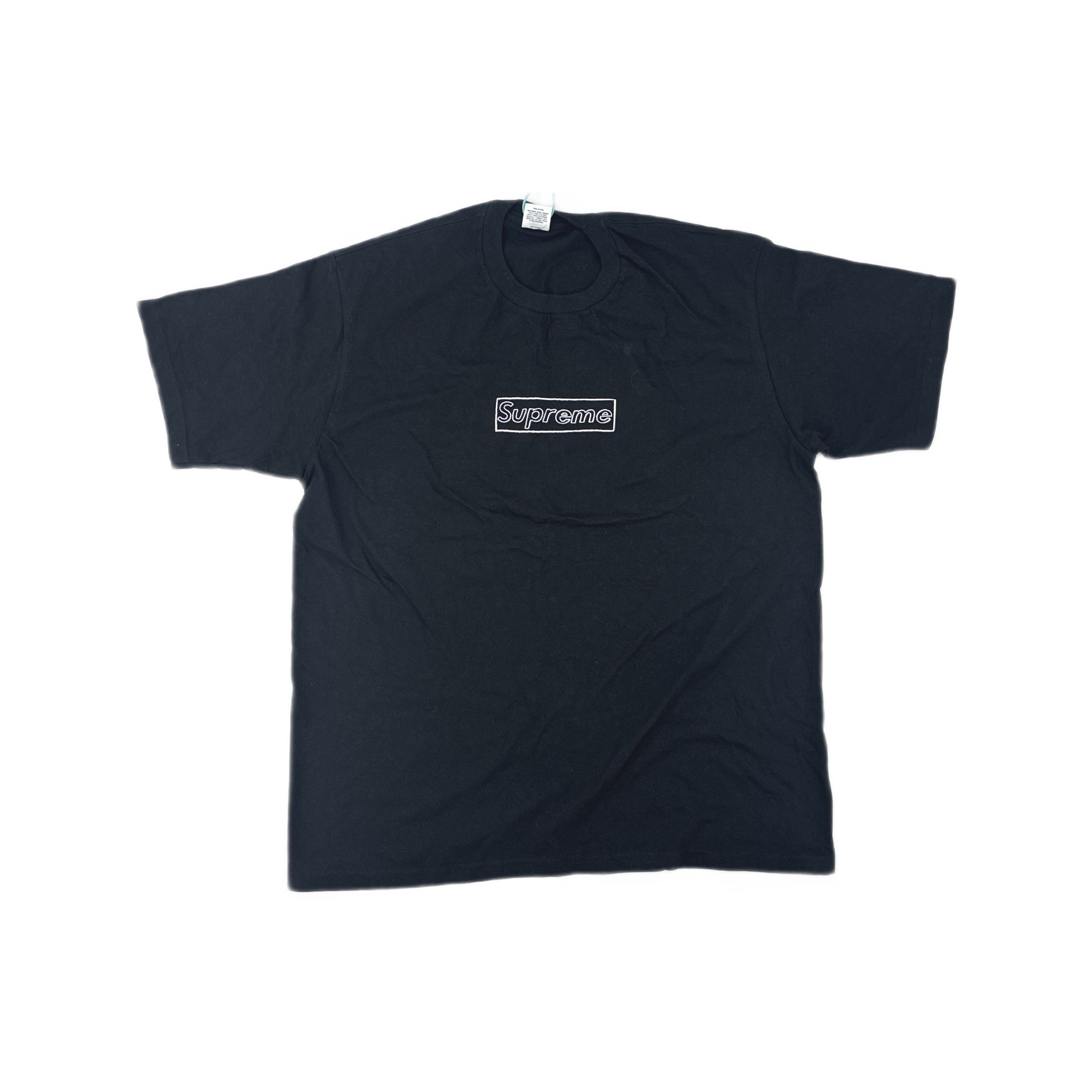 トップス Supreme KAWS Chalk Logo Tee Navy M Supreme Supreme Kaws Chalk Logo Tee | Grailed