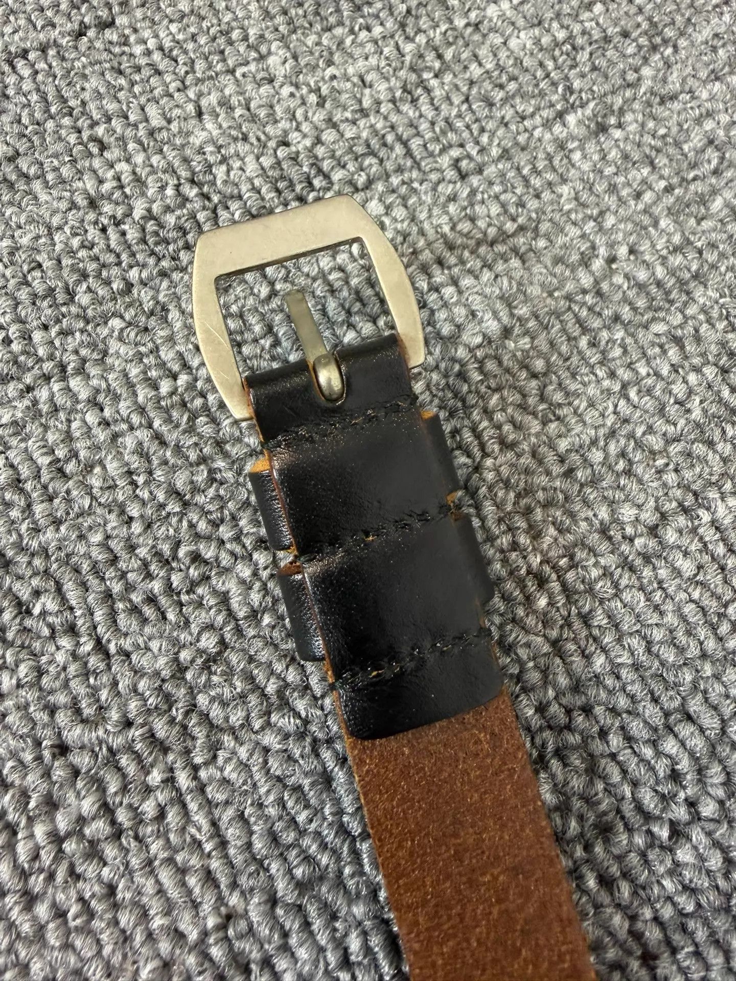 Saint Laurent Paris SLP16SS Black & Brown Vintage Silver Buckle Belt 85cm Size ONE SIZE - 3 Thumbnail