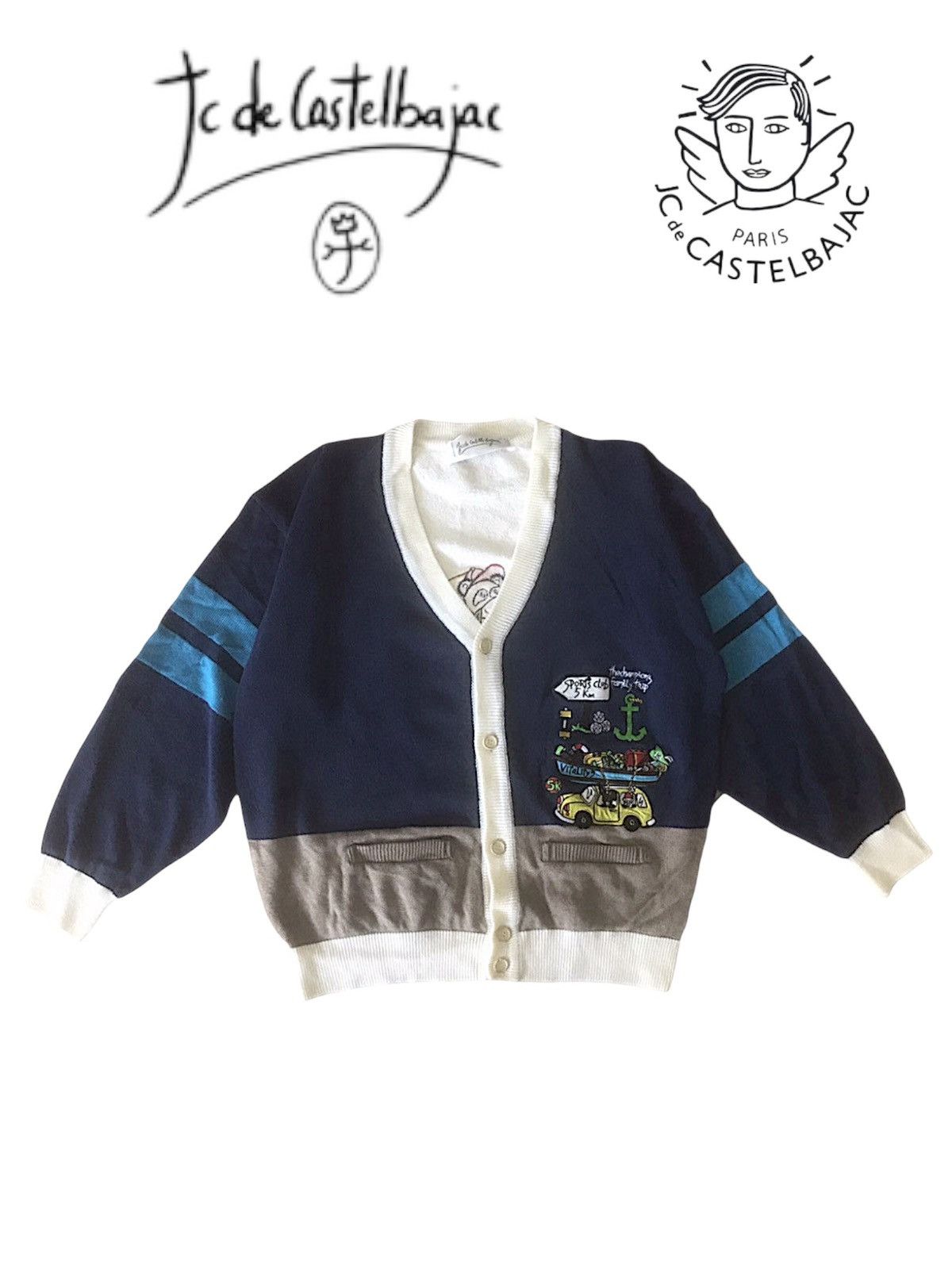 Designer Jean-Charles De Castelbajac Cardigan Size US L / EU 52-54 / 3 - 4 Thumbnail