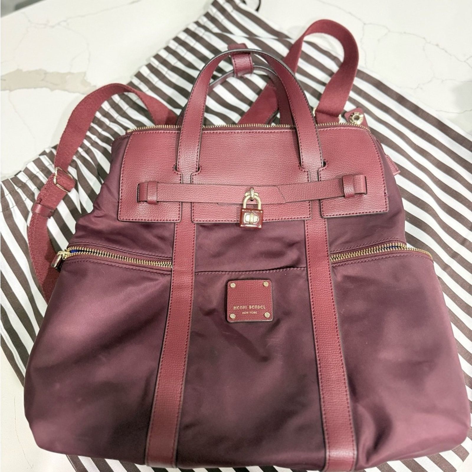Henri Bendel Henri Bendel Jetsetter Convertible Backpack//tote Oxblood Size ONE SIZE - 11 Thumbnail